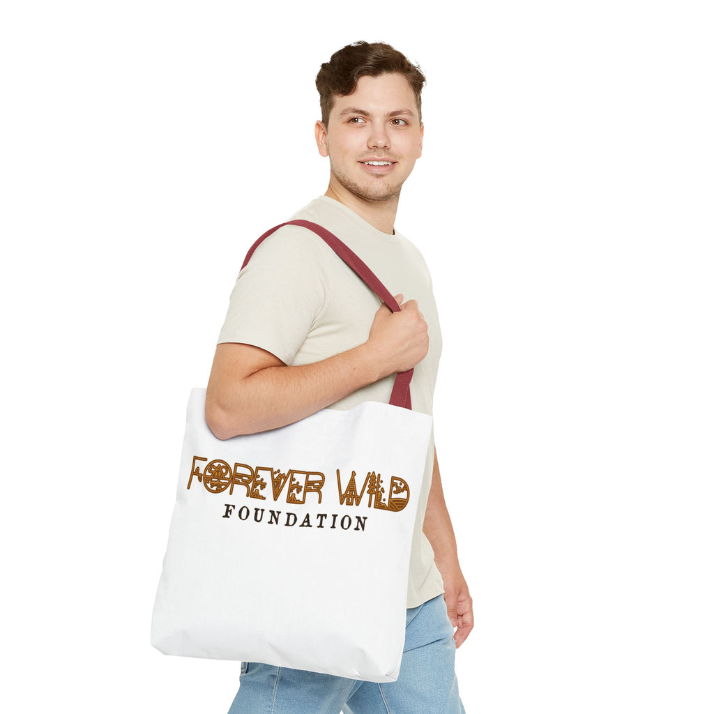 Forever Wild Foundation Tote Bag | Animal Print Text Logo