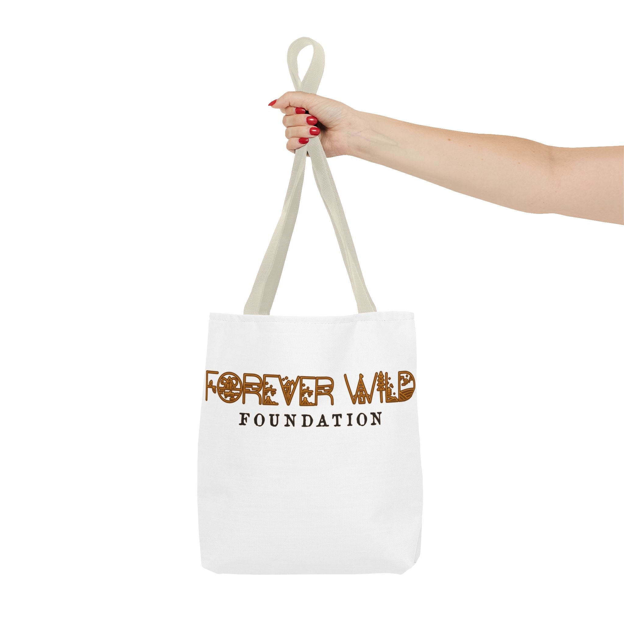 Forever Wild Foundation Tote Bag | Animal Print Text Logo