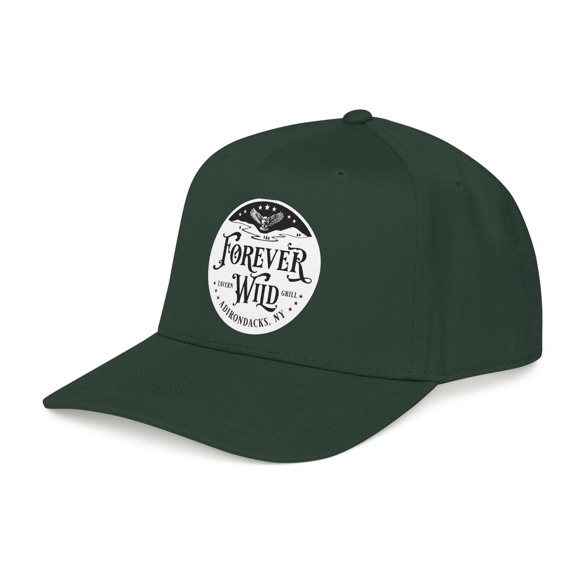 Forever Wild Tavern circle logo Mid Profile Baseball Cap | Outdoor Adventure, Adirondacks emblem