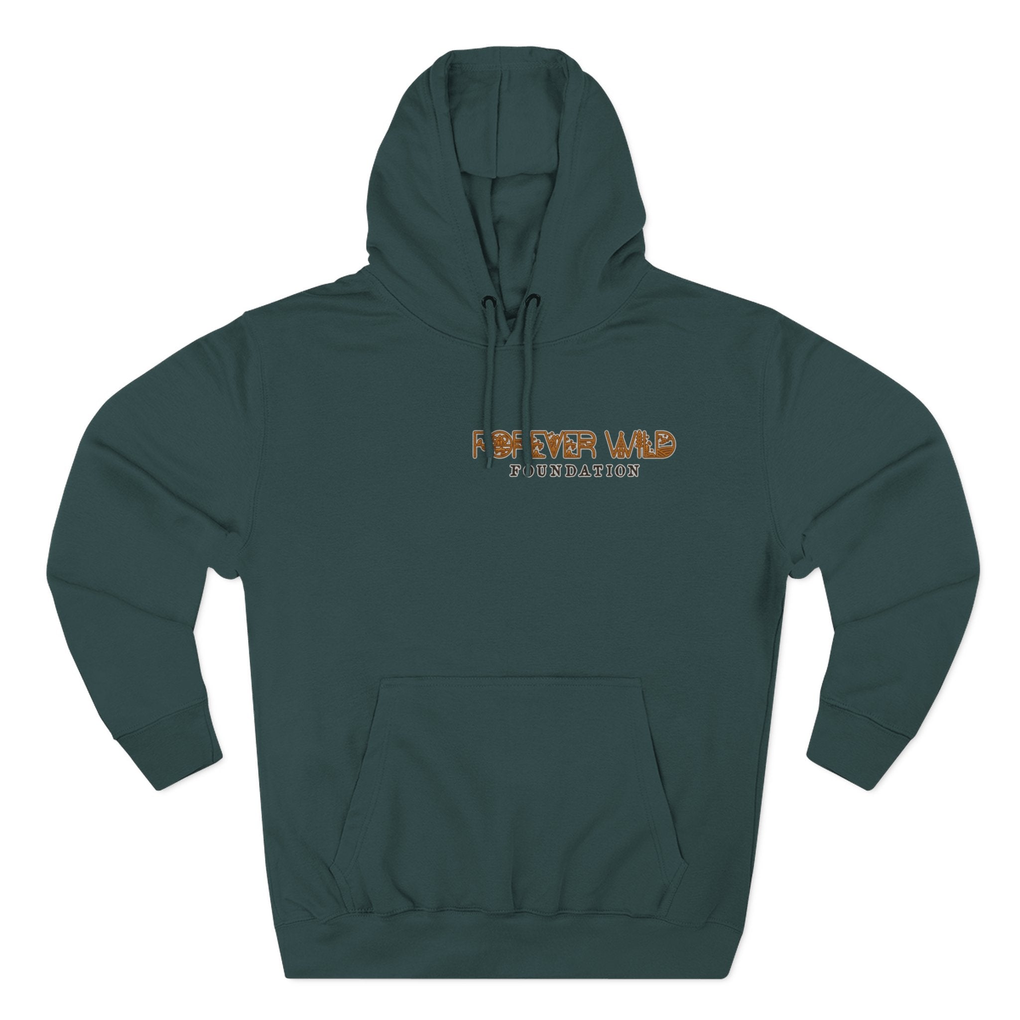 Forever Wild Foundation logo Hoodie | White pullover, wildlife lettering