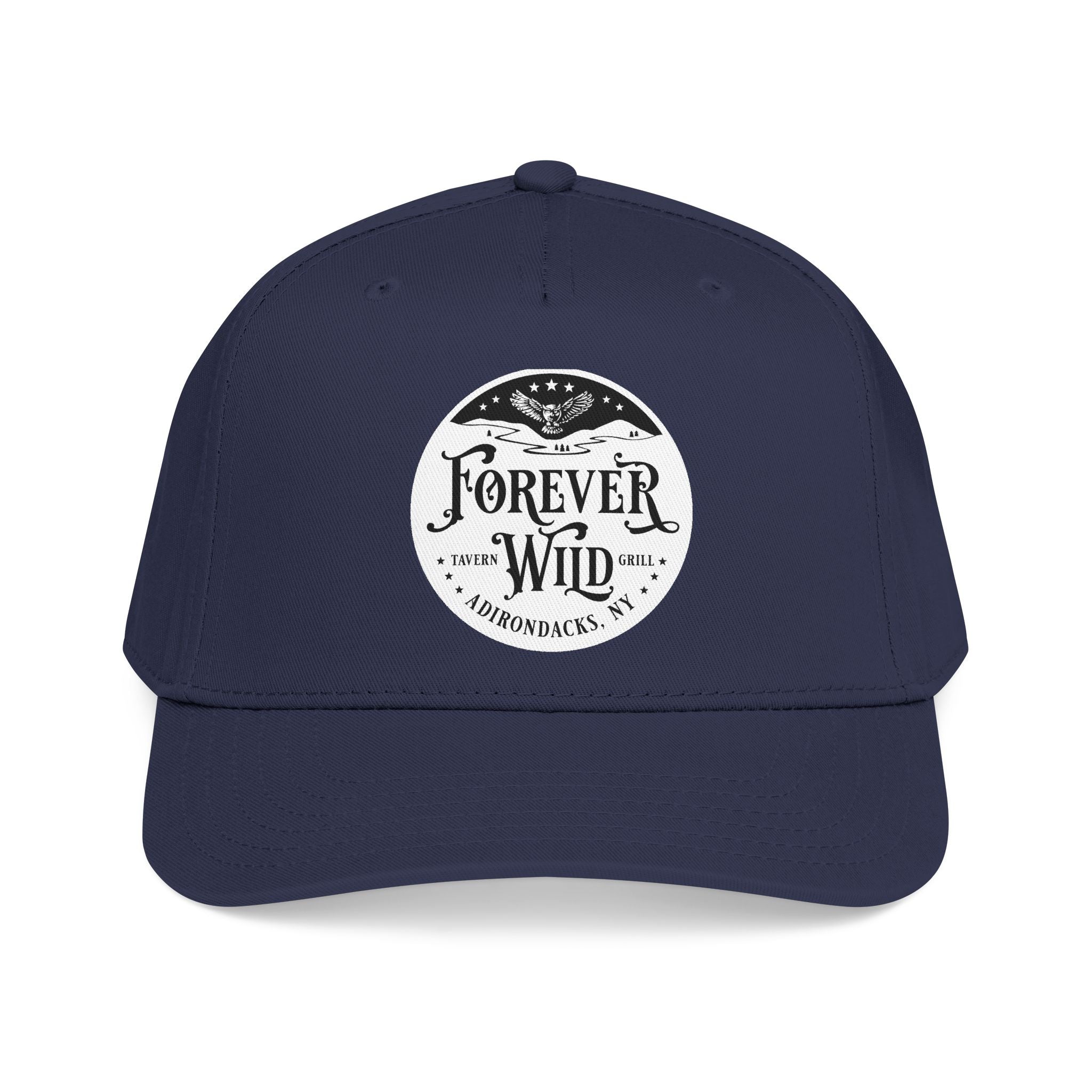 Forever Wild Tavern circle logo Mid Profile Baseball Cap | Outdoor Adventure, Adirondacks emblem