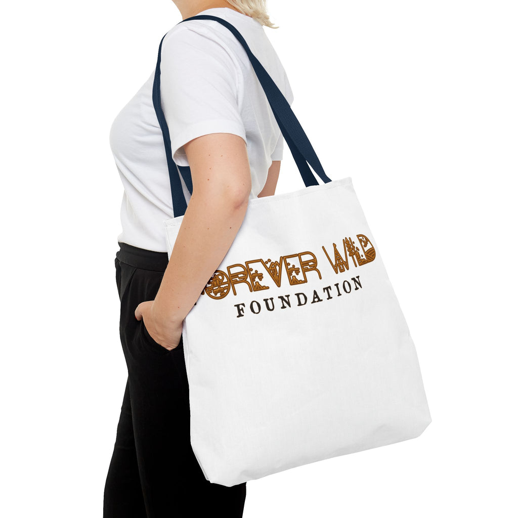 Forever Wild Foundation Tote Bag | Animal Print Text Logo