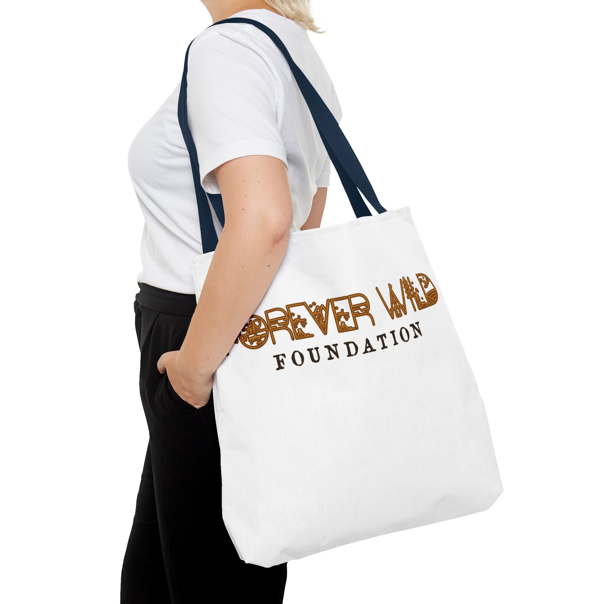 Forever Wild Foundation Tote Bag | Animal Print Text Logo