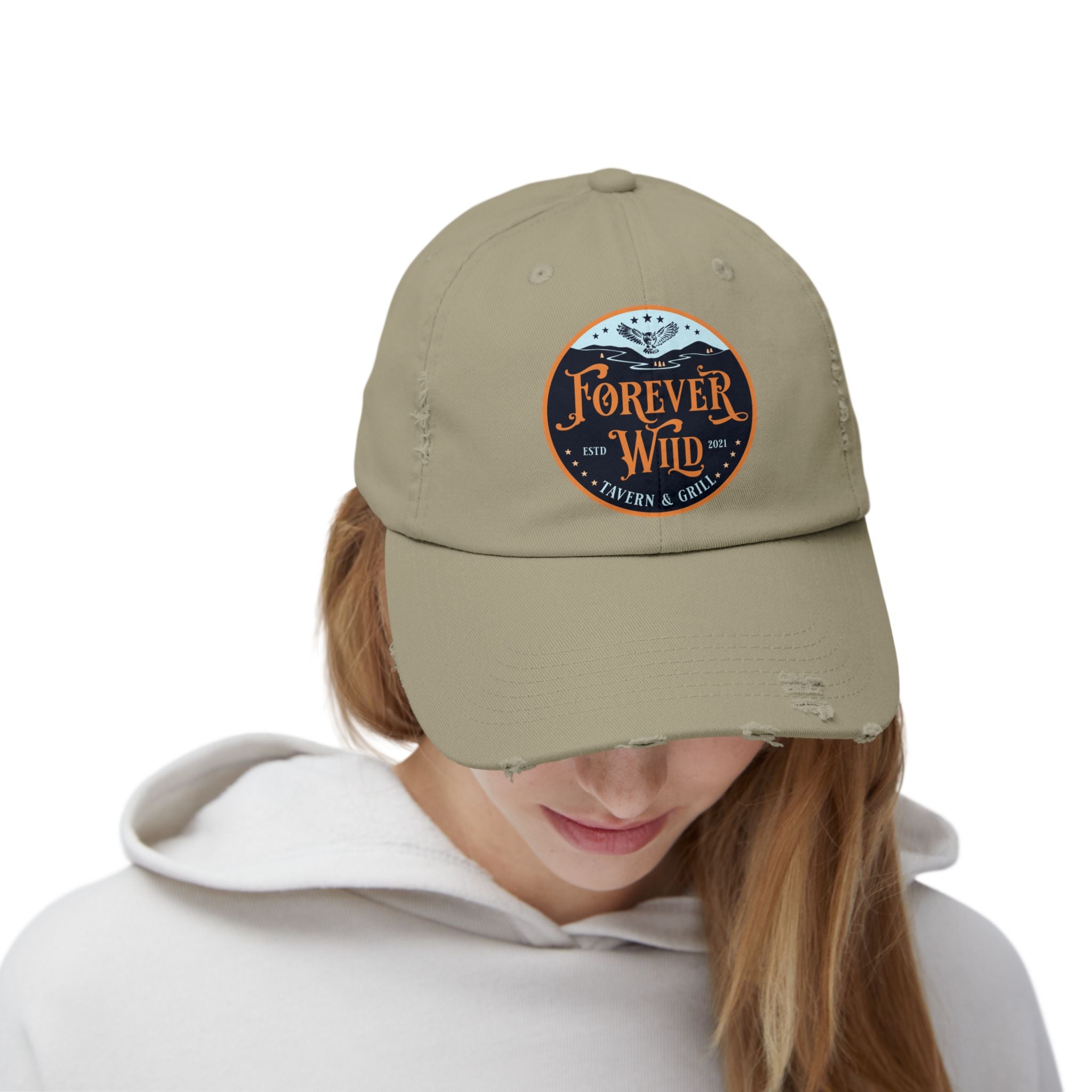 Unisex Distressed Cap Forever Wild Tavern