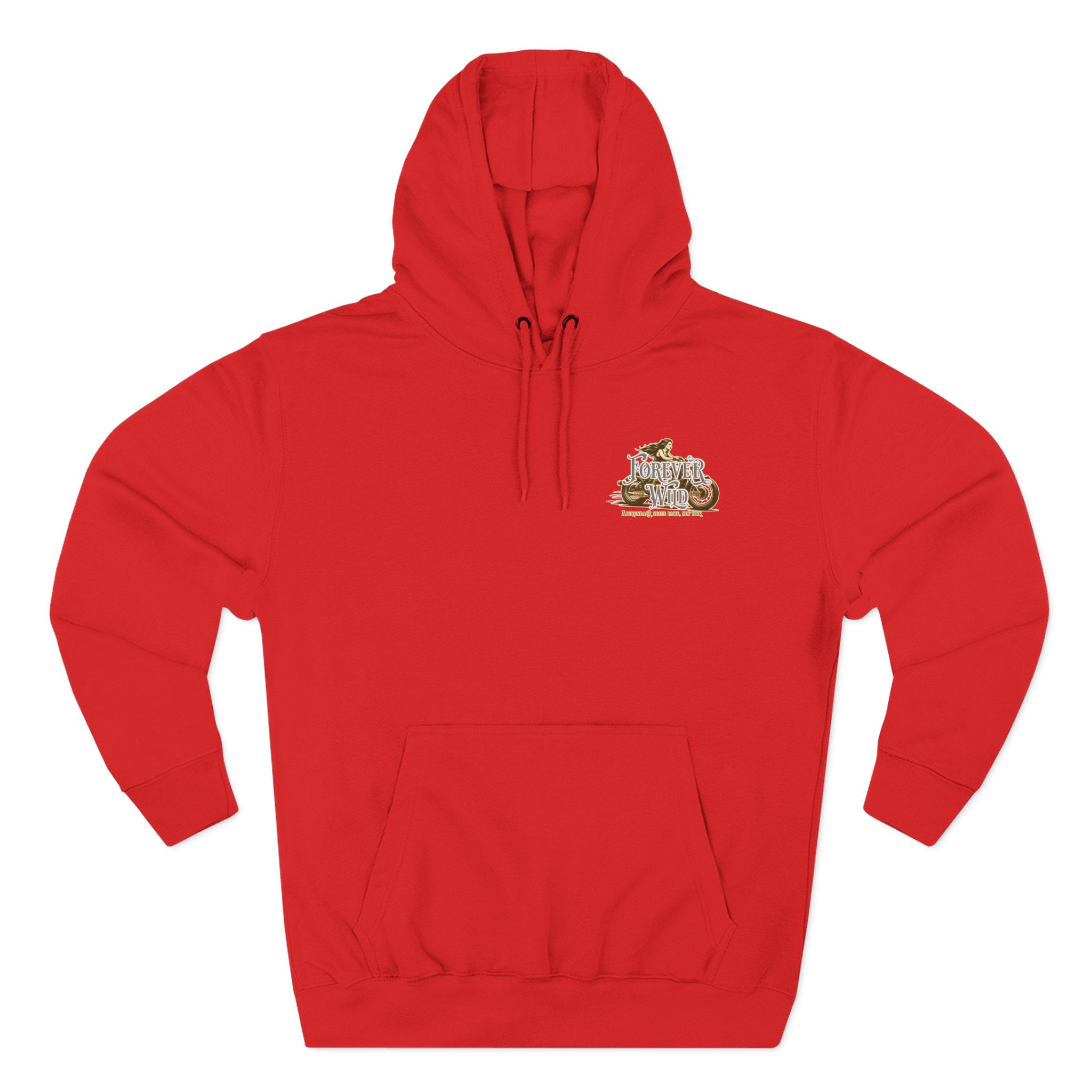 Forever Wild Tavern Motorcycle Hoodie — Retro Biker Fleece Pullover
