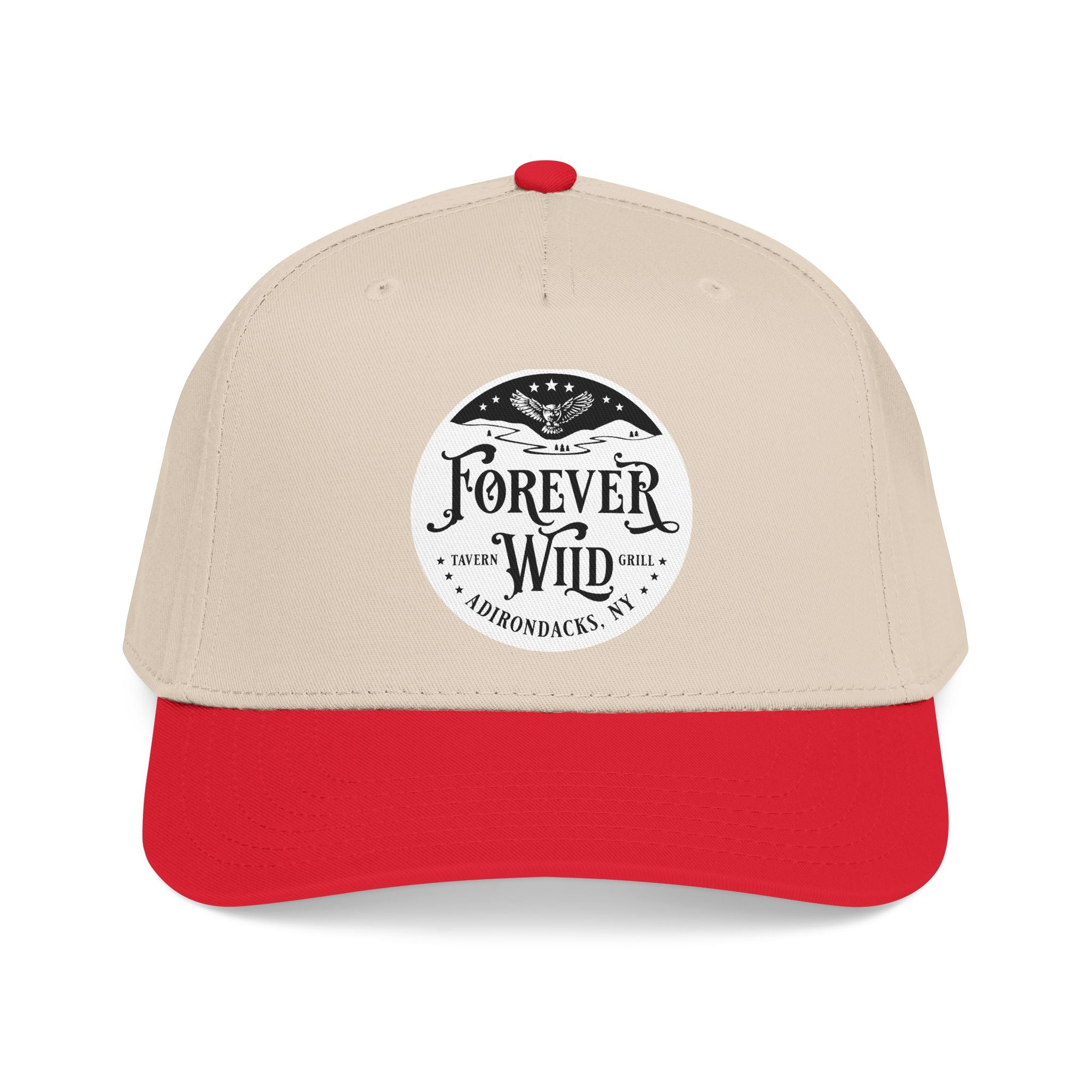 Forever Wild Tavern circle logo Mid Profile Baseball Cap | Outdoor Adventure, Adirondacks emblem