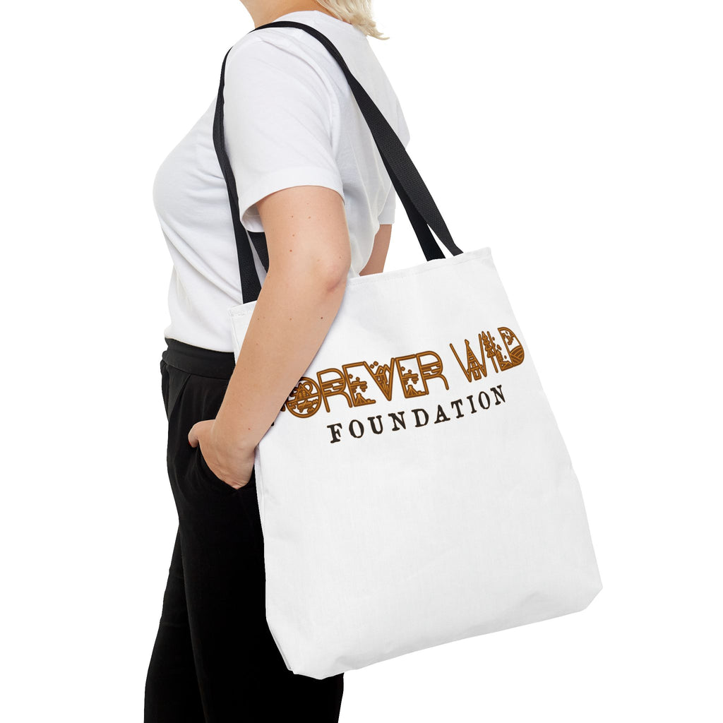 Forever Wild Foundation Tote Bag | Animal Print Text Logo
