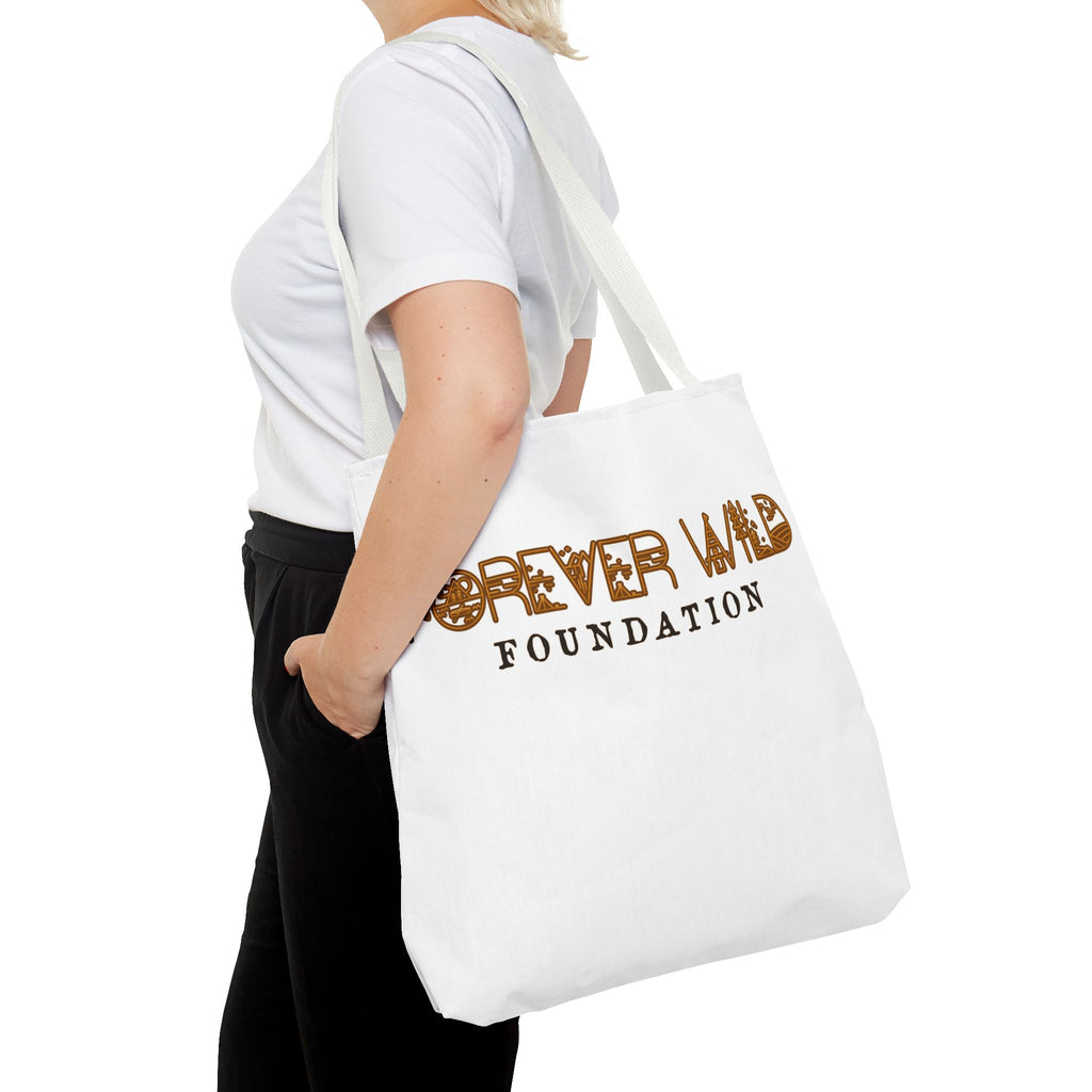 Forever Wild Foundation Tote Bag | Animal Print Text Logo