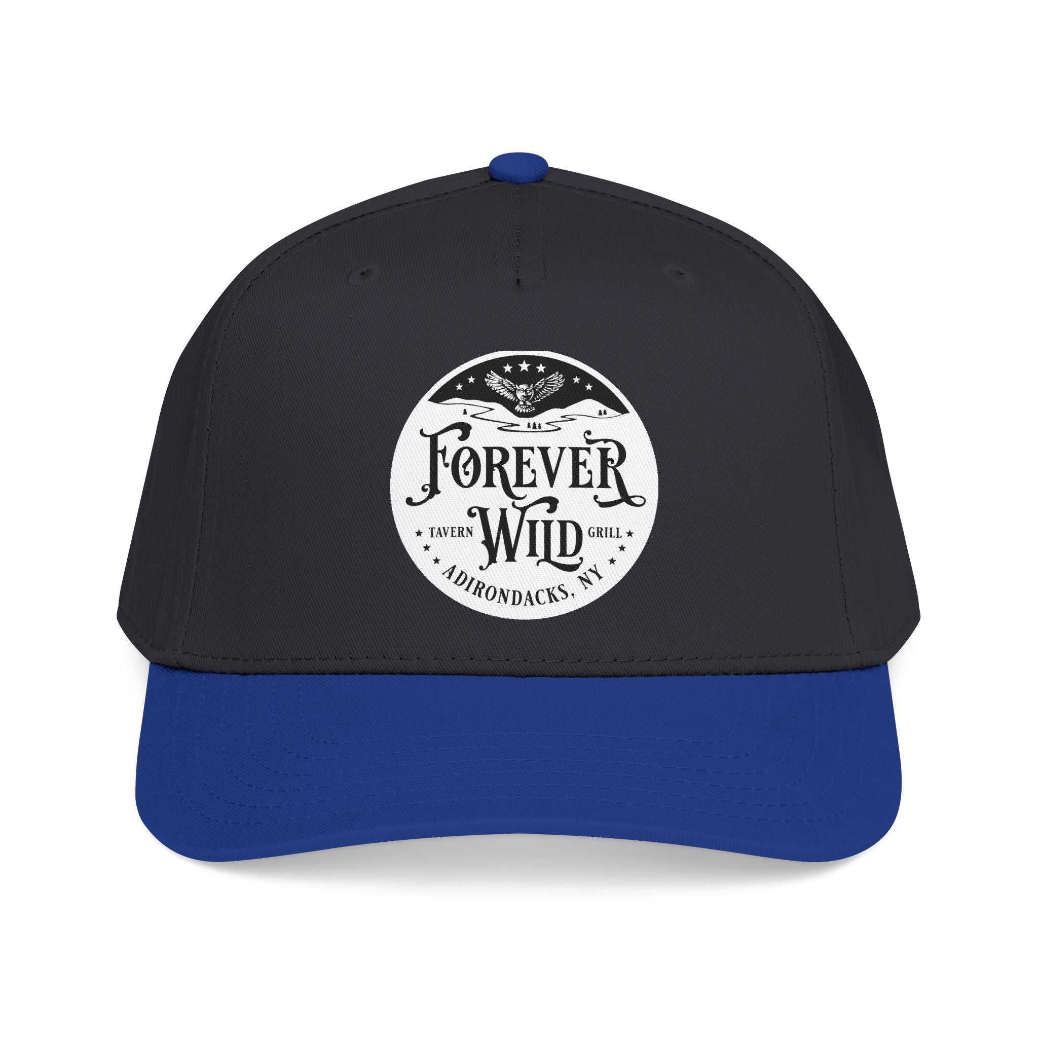 Forever Wild Tavern circle logo Mid Profile Baseball Cap | Outdoor Adventure, Adirondacks emblem