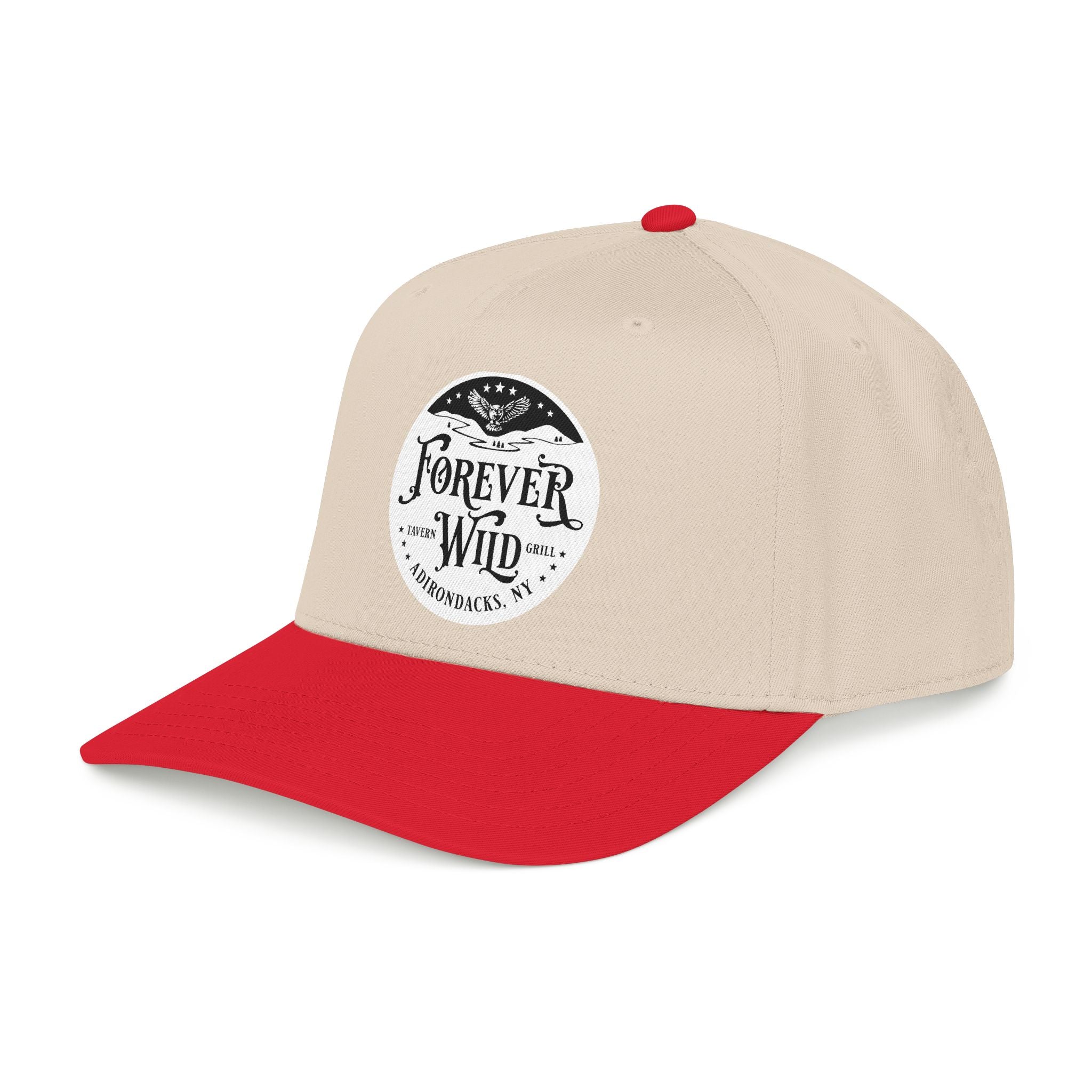Forever Wild Tavern circle logo Mid Profile Baseball Cap | Outdoor Adventure, Adirondacks emblem