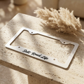 Metal License Plate Frame — "Salt Road Life" Stainless Steel Car Tag Frame