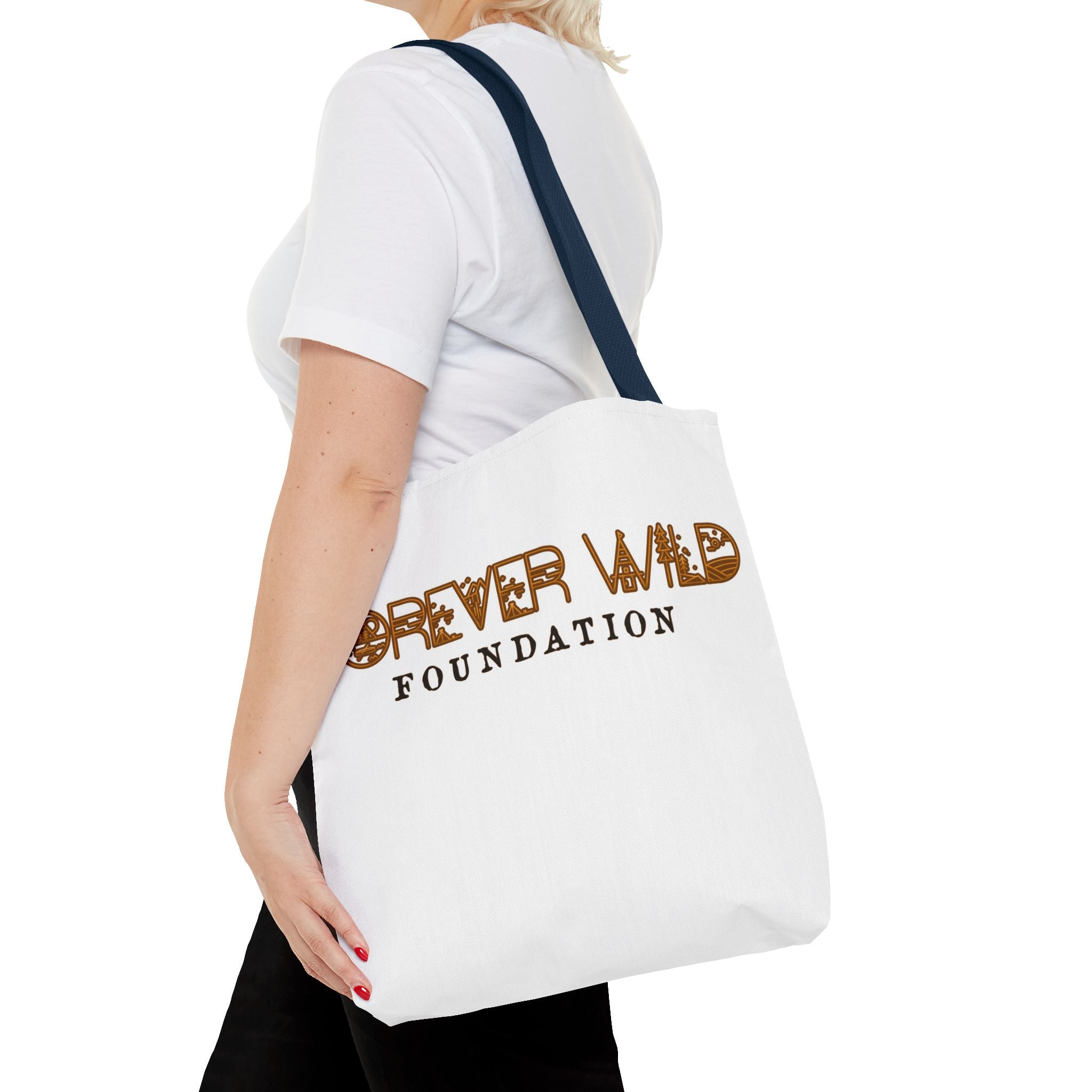 Forever Wild Foundation Tote Bag | Animal Print Text Logo
