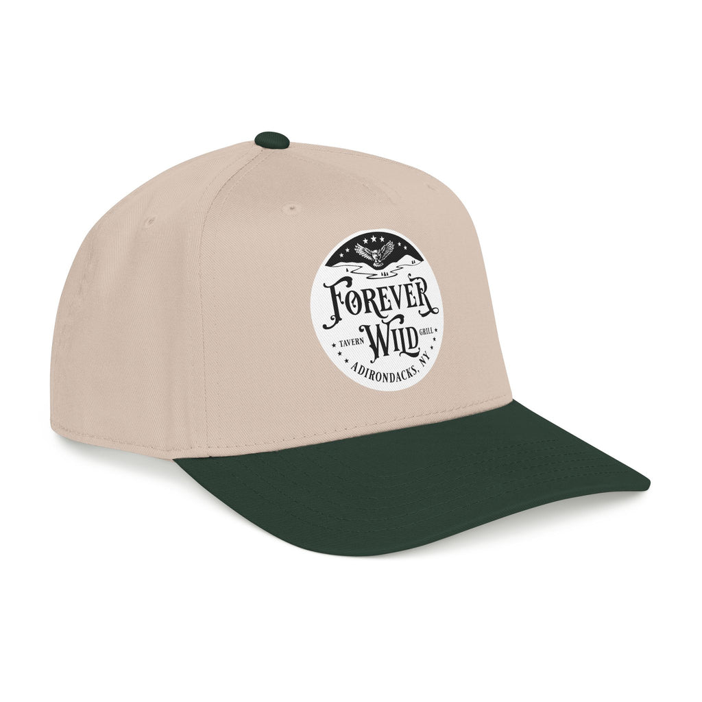 Forever Wild Tavern circle logo Mid Profile Baseball Cap | Outdoor Adventure, Adirondacks emblem