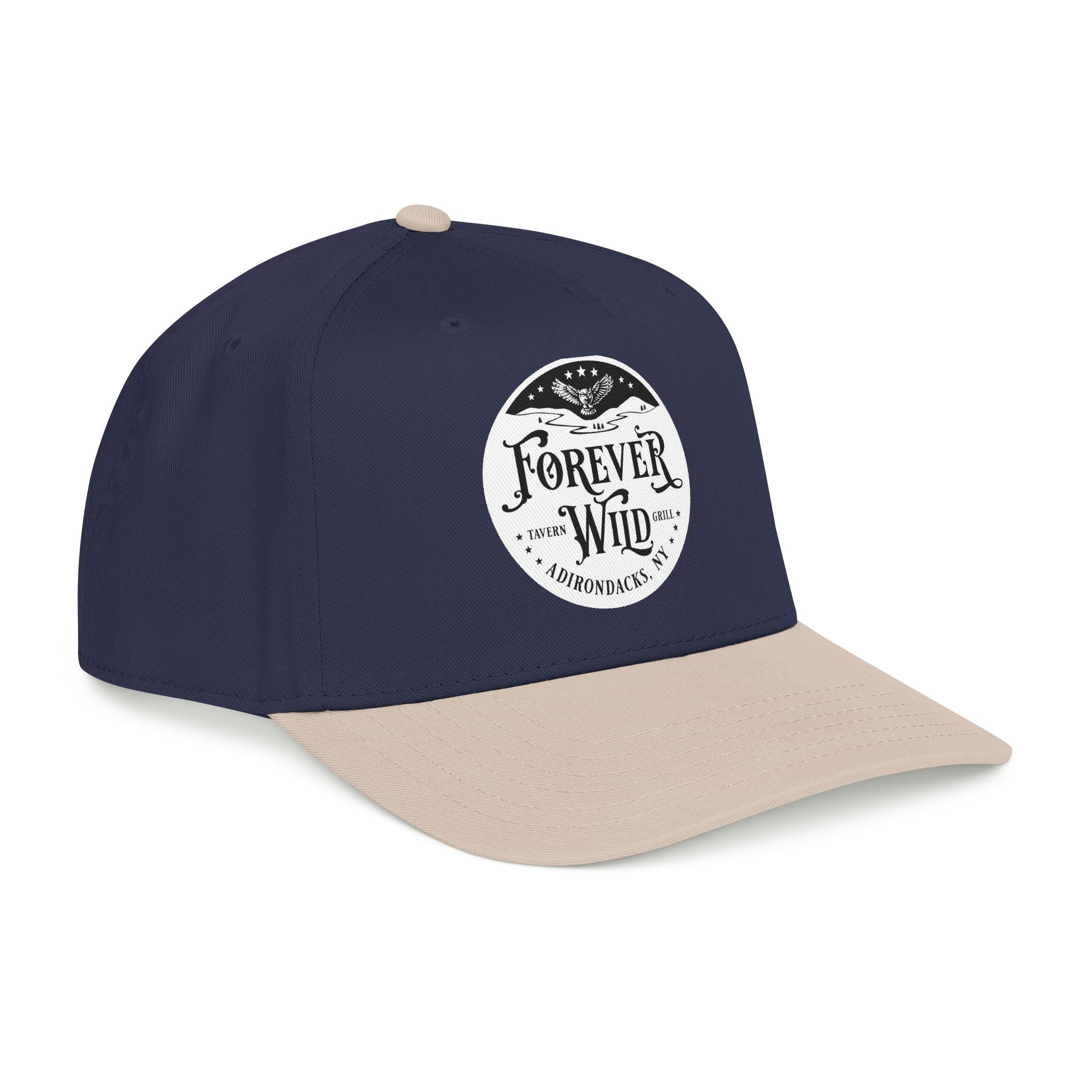 Forever Wild Tavern circle logo Mid Profile Baseball Cap | Outdoor Adventure, Adirondacks emblem