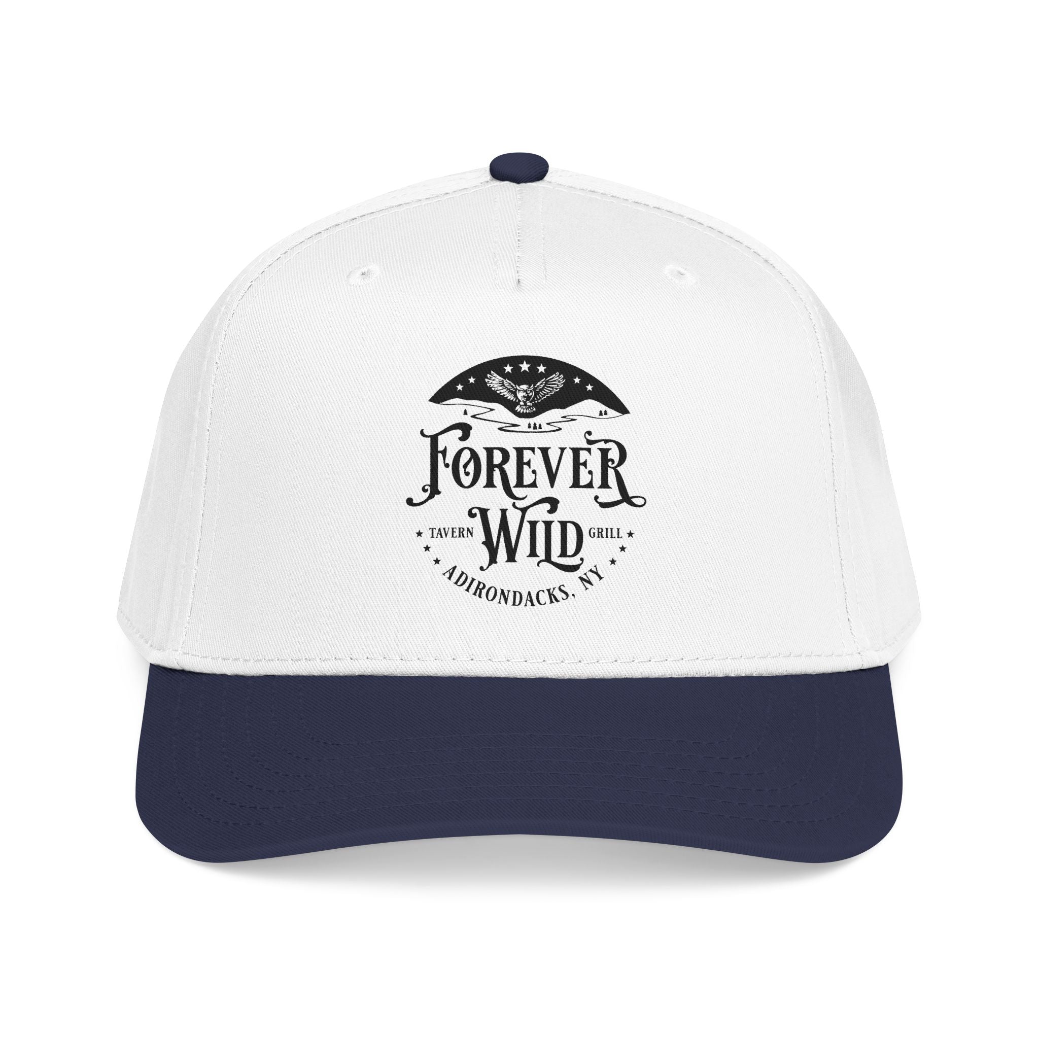 Forever Wild Tavern circle logo Mid Profile Baseball Cap | Outdoor Adventure, Adirondacks emblem