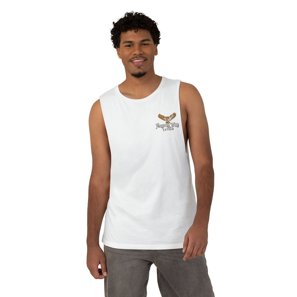 Forever Wild Tavern Tank Top "Most Desolate Logo" — Vintage Owl Chest & Back Design