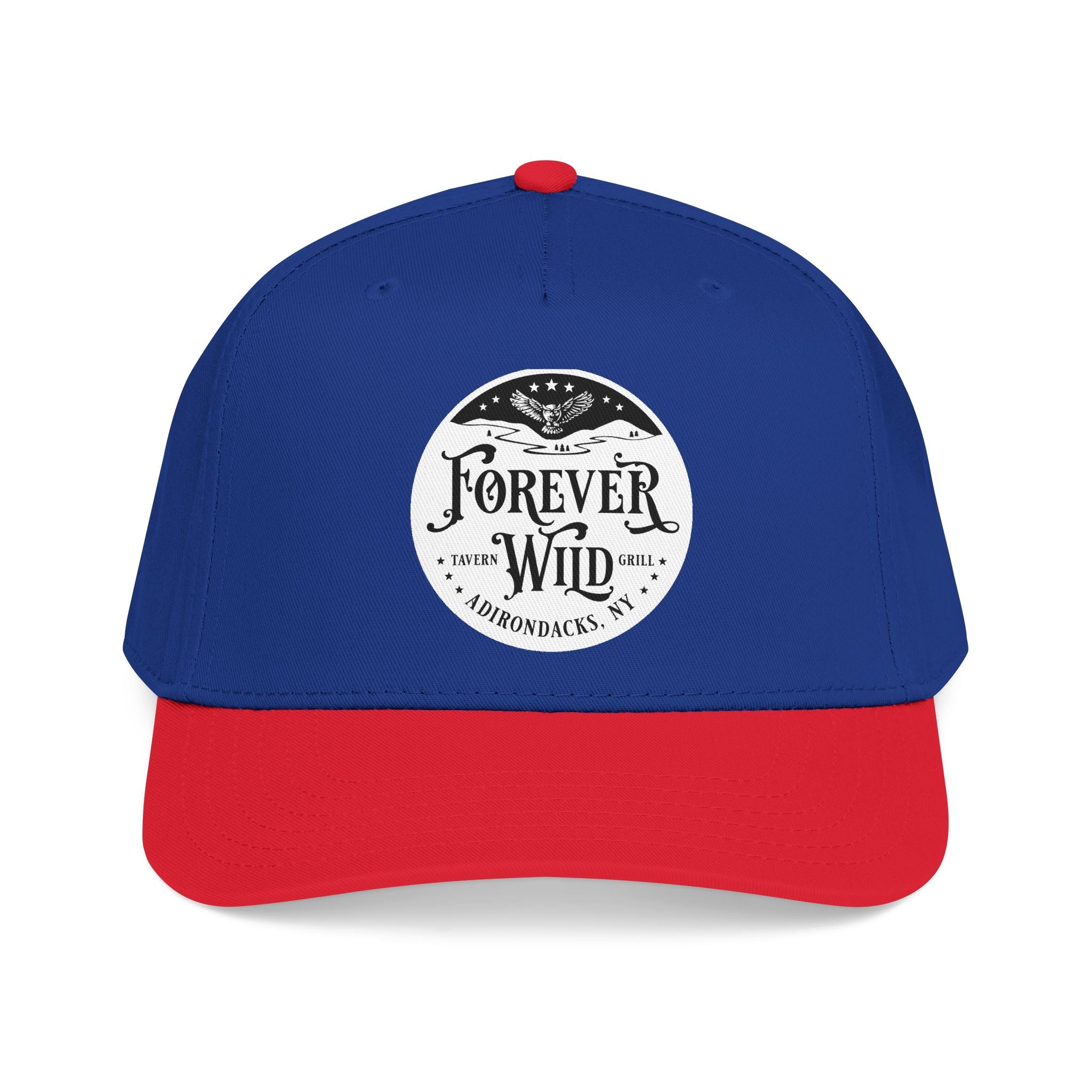 Forever Wild Tavern circle logo Mid Profile Baseball Cap | Outdoor Adventure, Adirondacks emblem