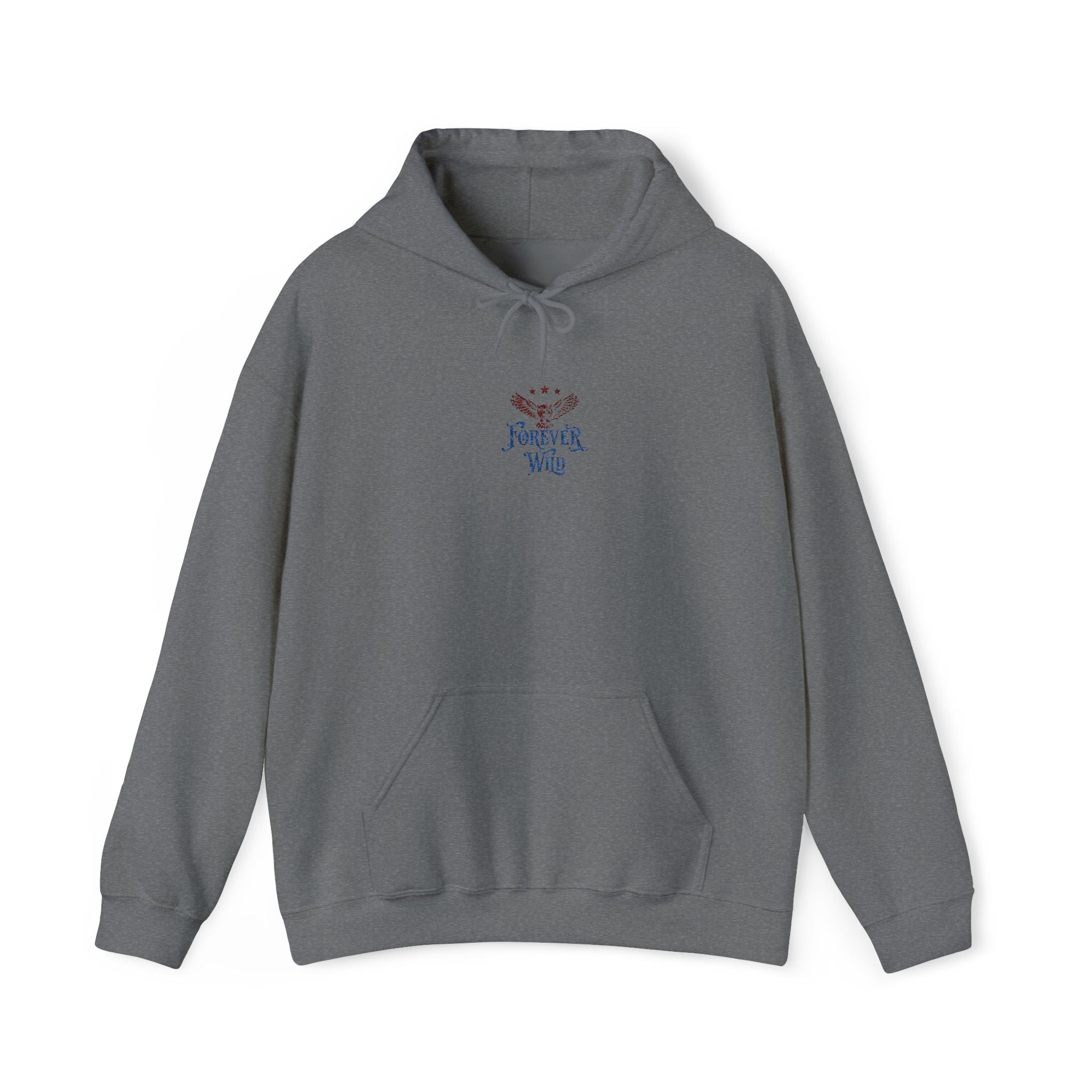 Forever Wild Owl Embroidered Hoodie | Small Center Chest Tavern Adirondack