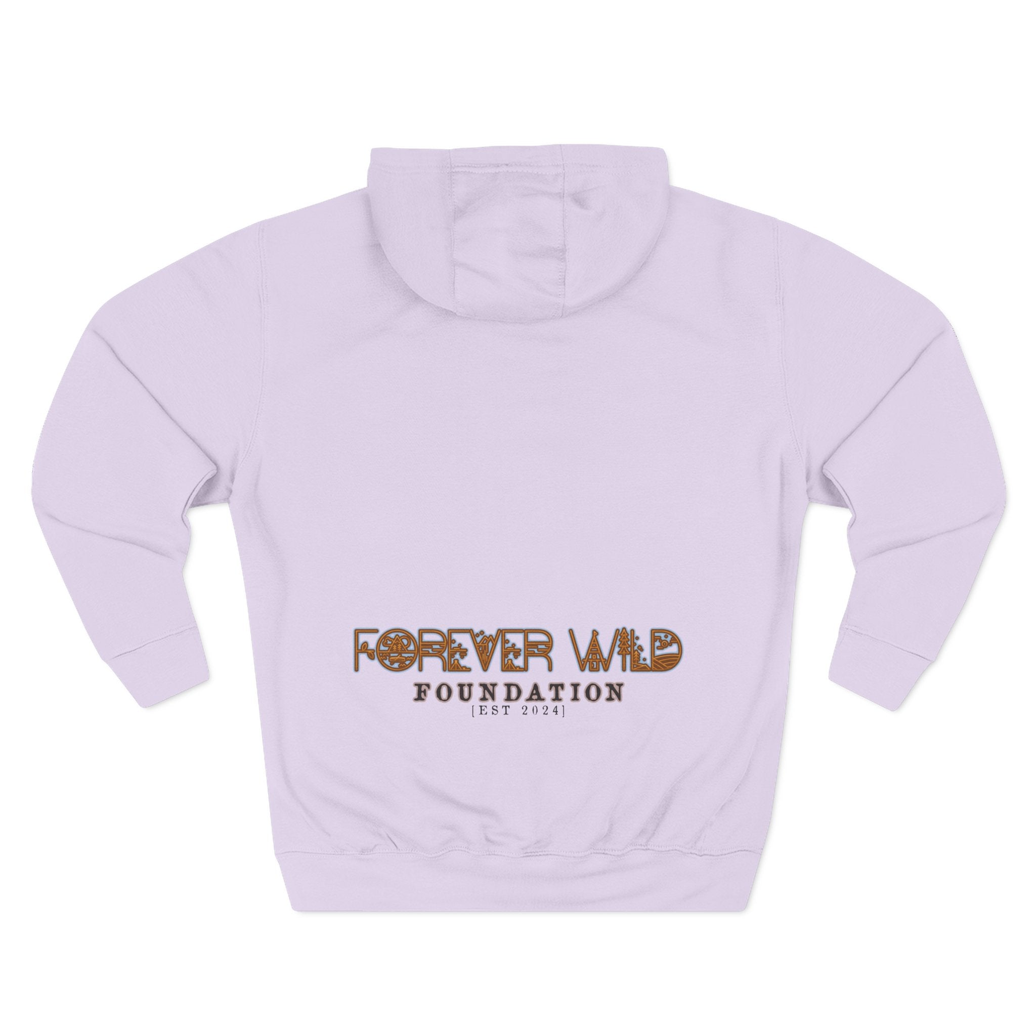 Forever Wild Foundation logo Hoodie | White pullover, wildlife lettering