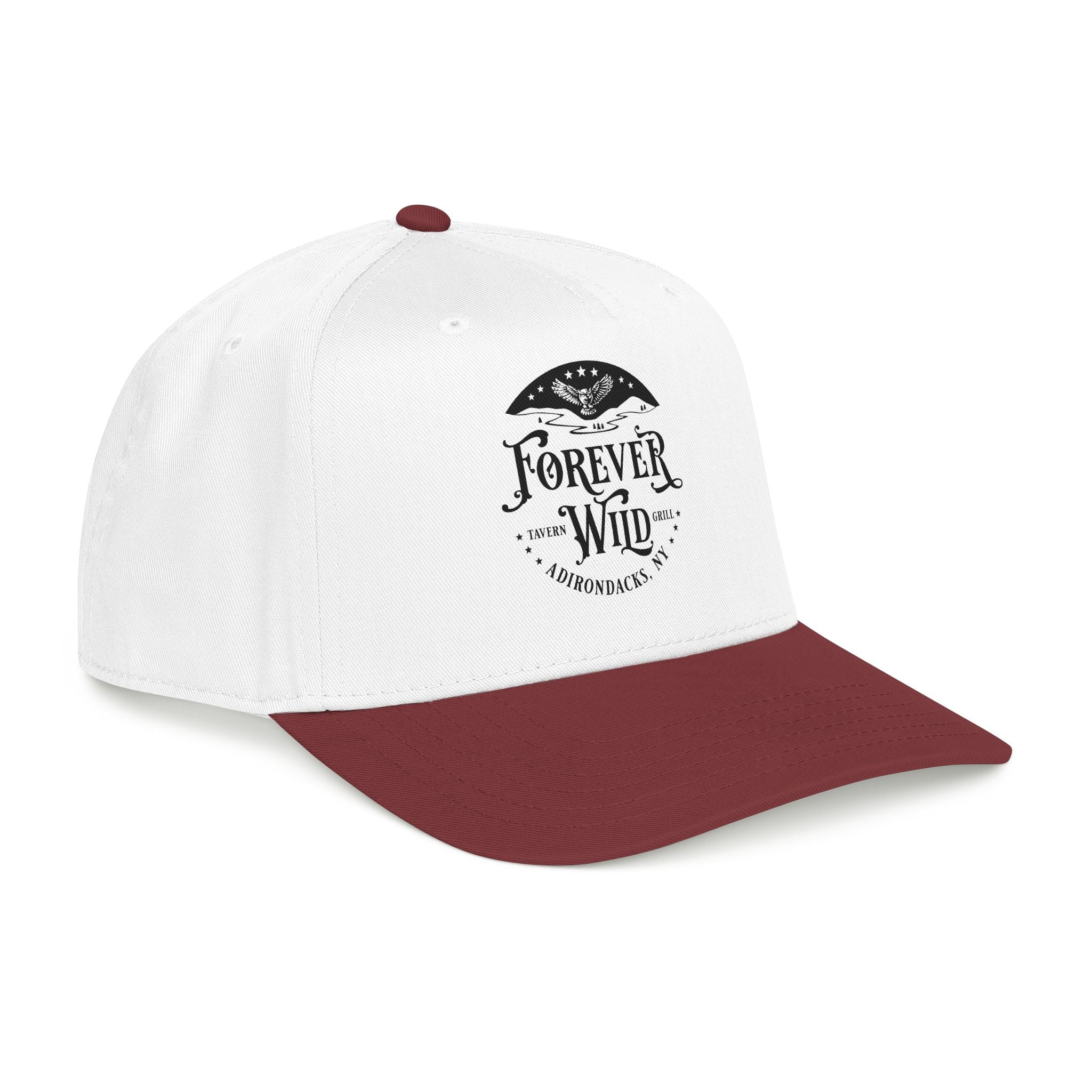 Forever Wild Tavern circle logo Mid Profile Baseball Cap | Outdoor Adventure, Adirondacks emblem