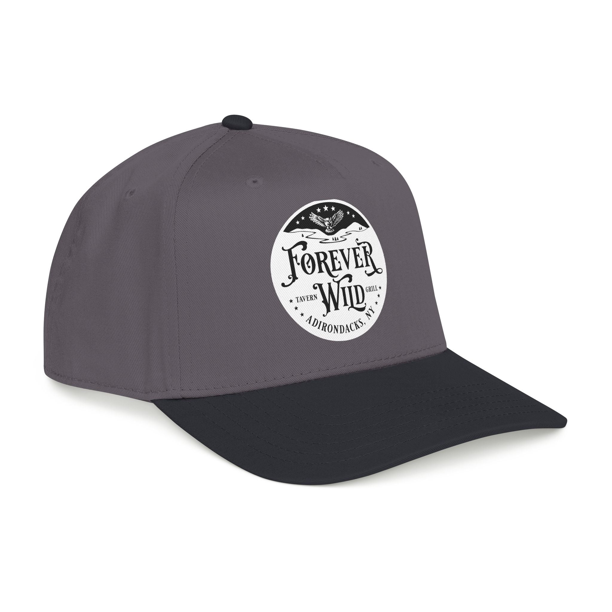 Forever Wild Tavern circle logo Mid Profile Baseball Cap | Outdoor Adventure, Adirondacks emblem