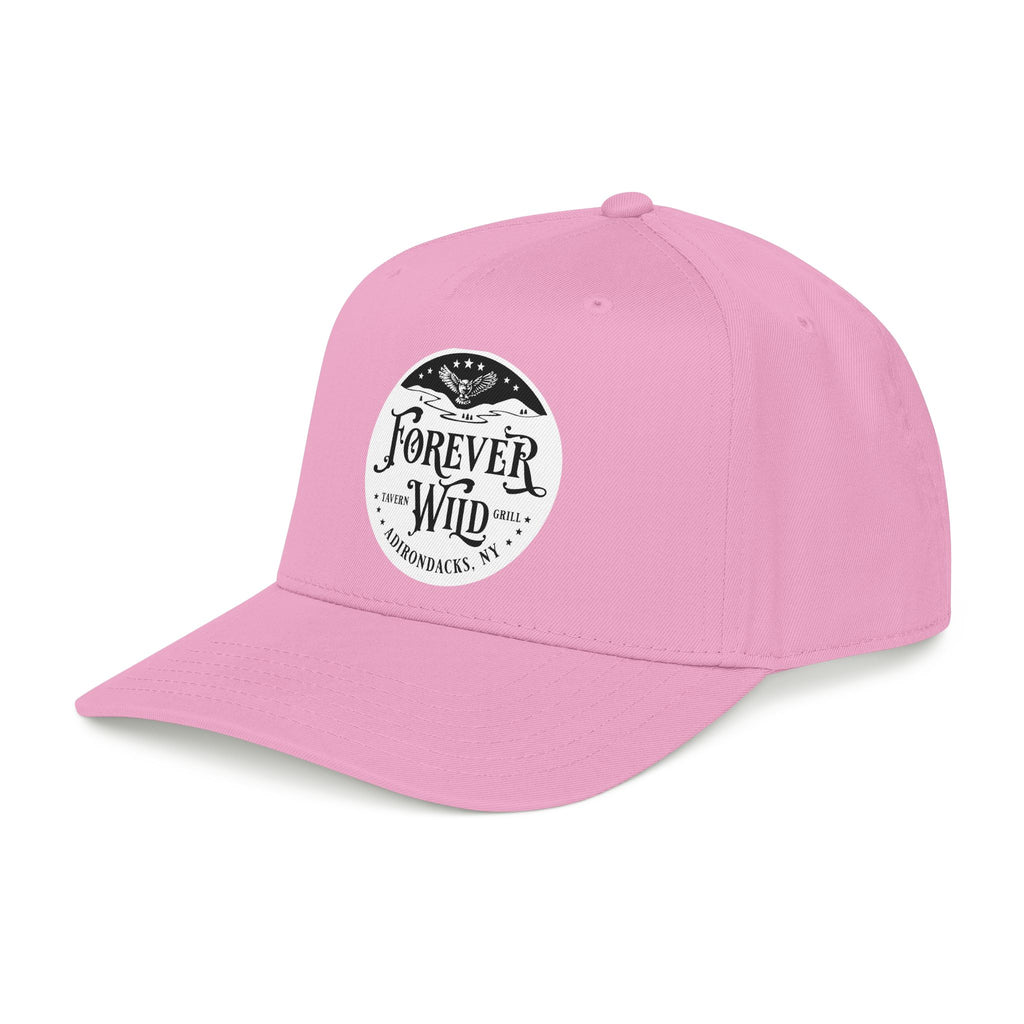 Forever Wild Tavern circle logo Mid Profile Baseball Cap | Outdoor Adventure, Adirondacks emblem