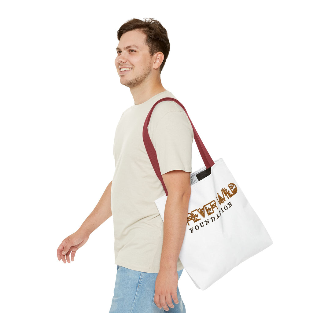 Forever Wild Foundation Tote Bag | Animal Print Text Logo