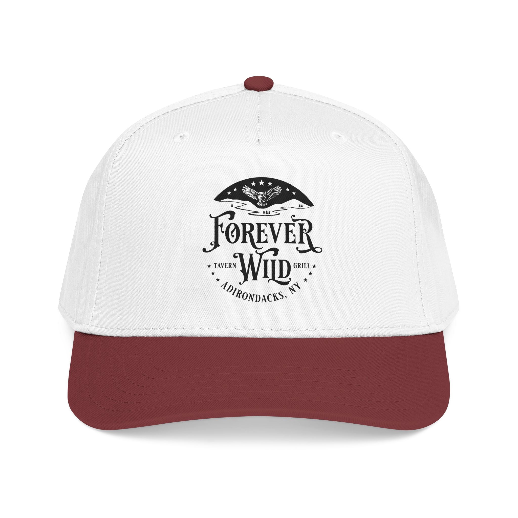 Forever Wild Tavern circle logo Mid Profile Baseball Cap | Outdoor Adventure, Adirondacks emblem