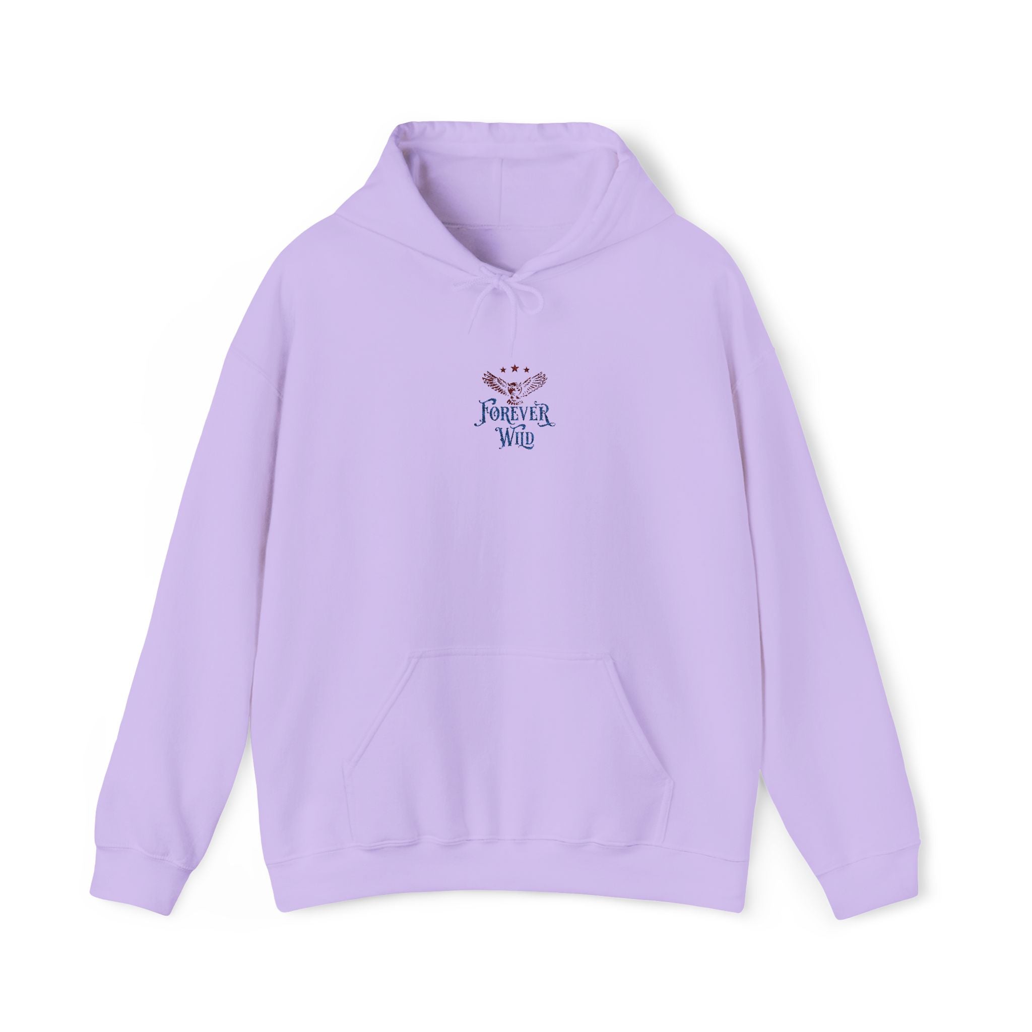 Forever Wild Owl Embroidered Hoodie | Small Center Chest Tavern Adirondack
