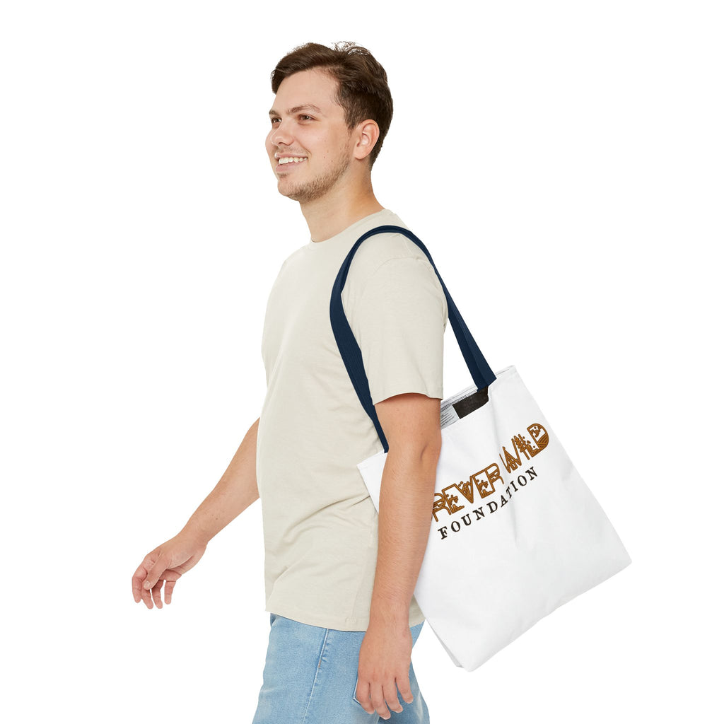 Forever Wild Foundation Tote Bag | Animal Print Text Logo
