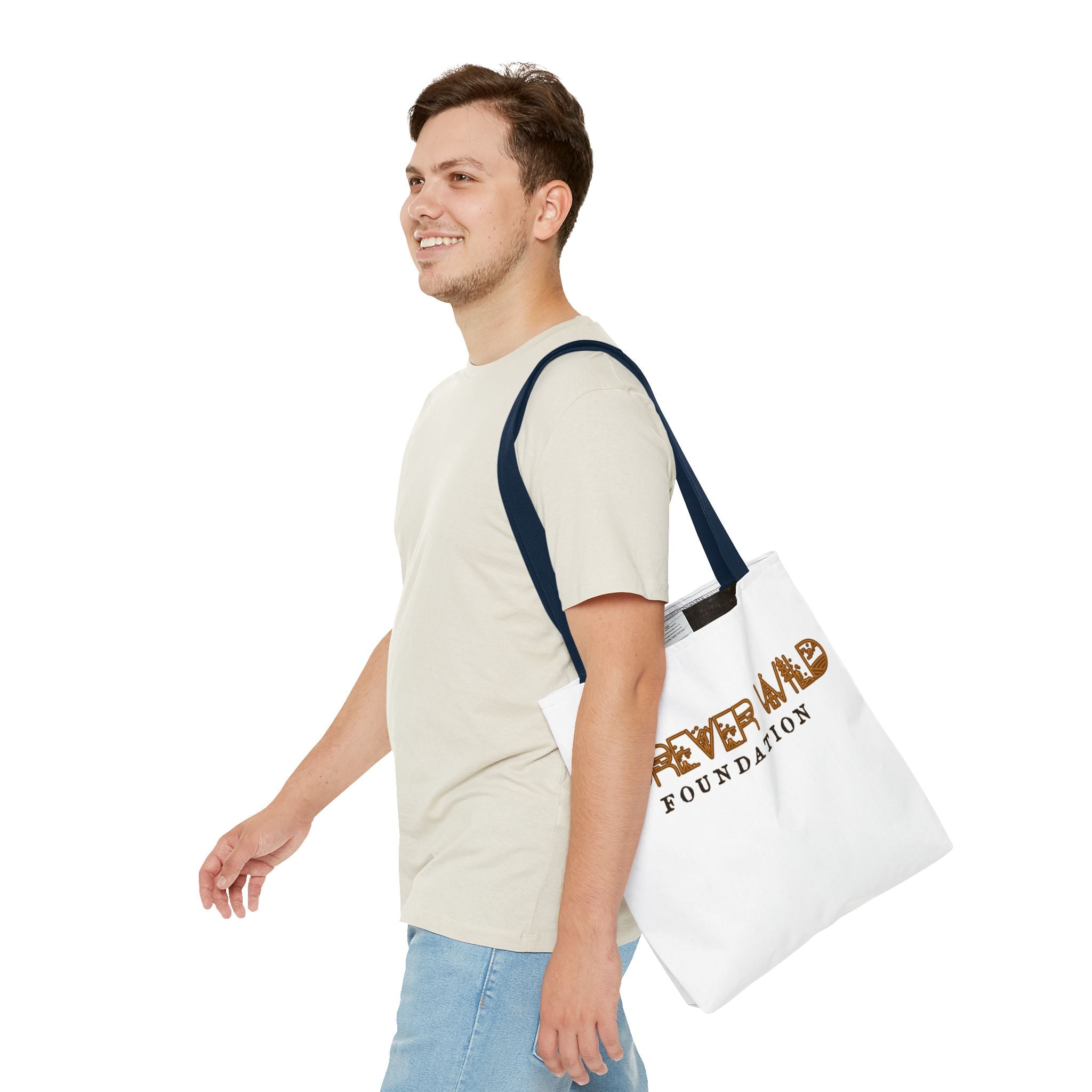 Forever Wild Foundation Tote Bag | Animal Print Text Logo