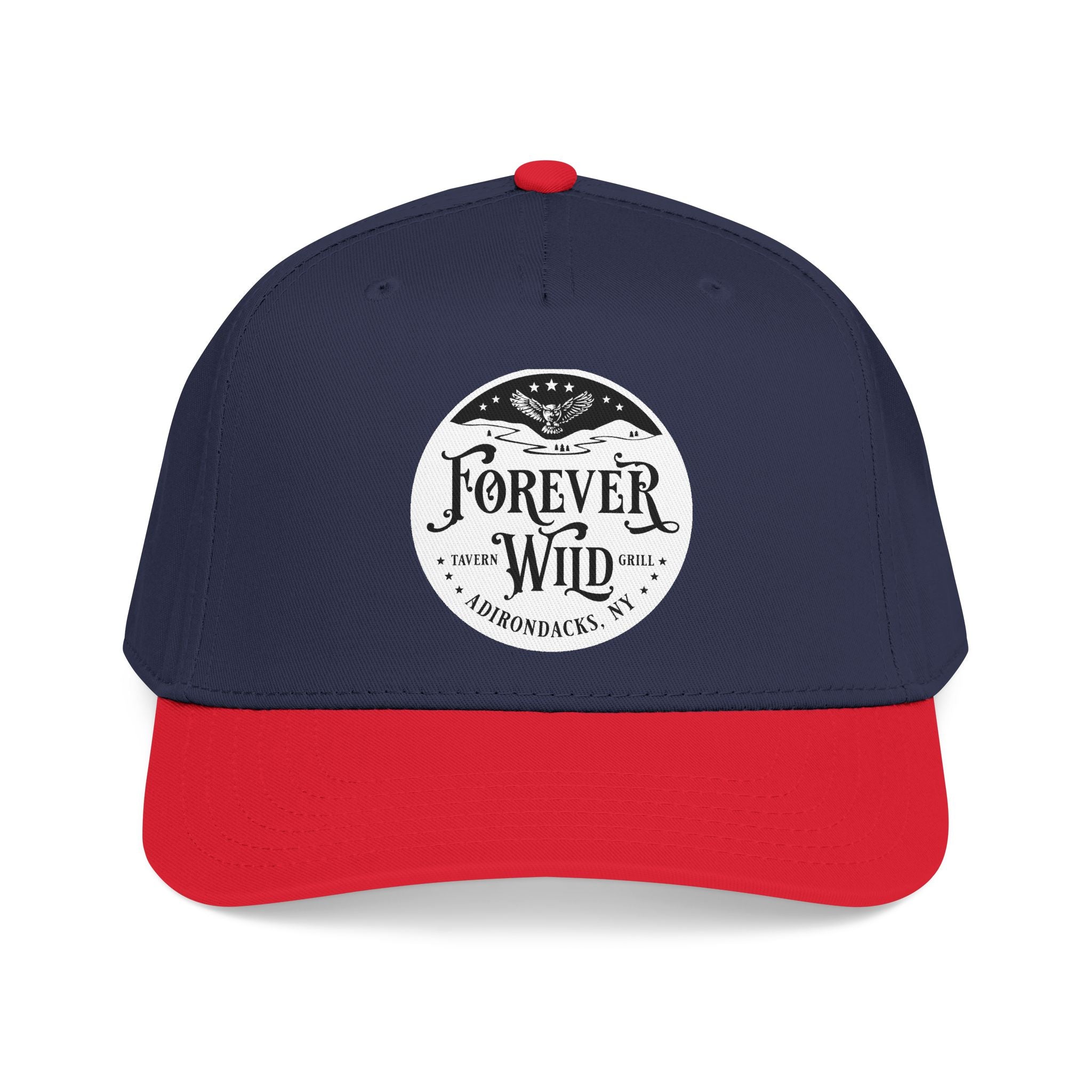 Forever Wild Tavern circle logo Mid Profile Baseball Cap | Outdoor Adventure, Adirondacks emblem
