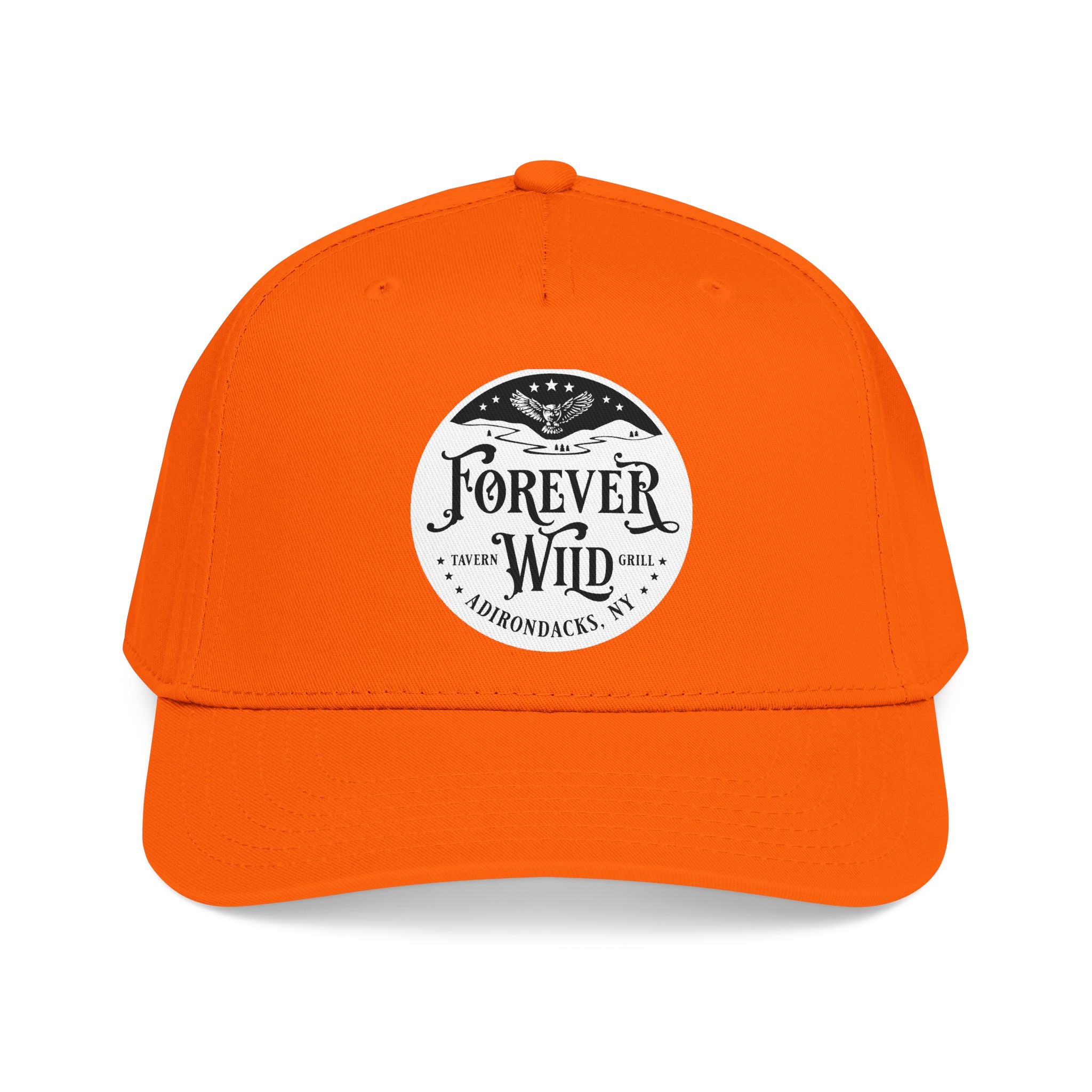 Forever Wild Tavern circle logo Mid Profile Baseball Cap | Outdoor Adventure, Adirondacks emblem