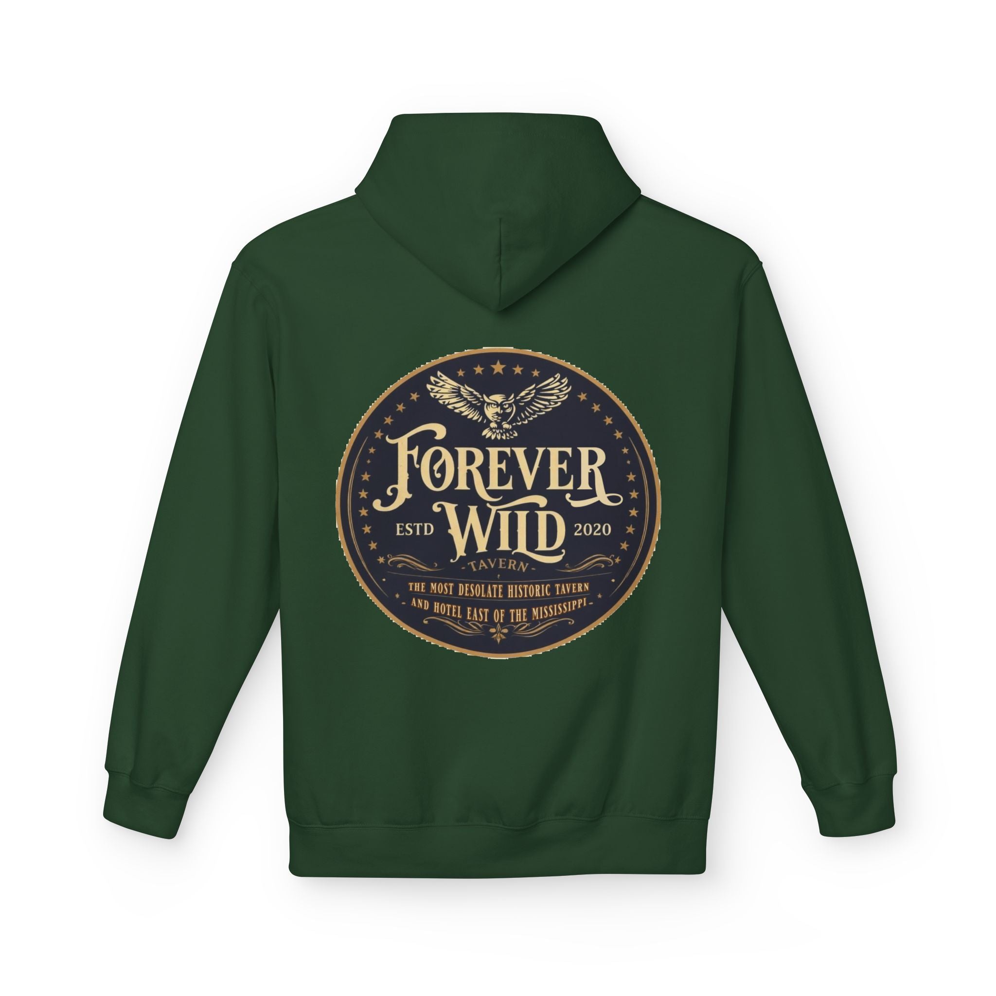 Forever Wild Tavern Hoodie — Historic Logo Large Front Logo