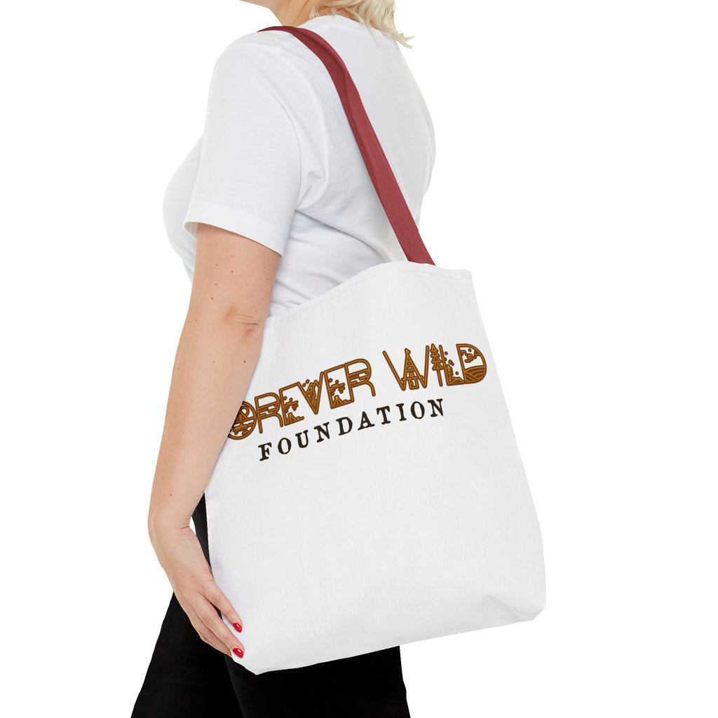 Forever Wild Foundation Tote Bag | Animal Print Text Logo