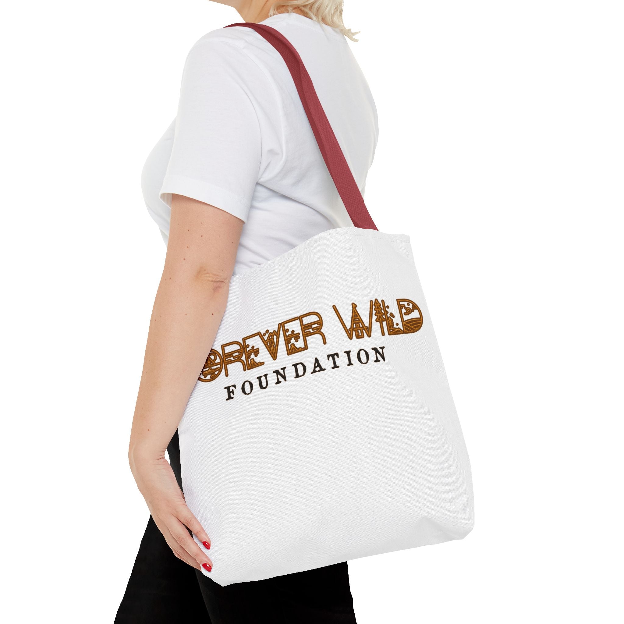 Forever Wild Foundation Tote Bag | Animal Print Text Logo