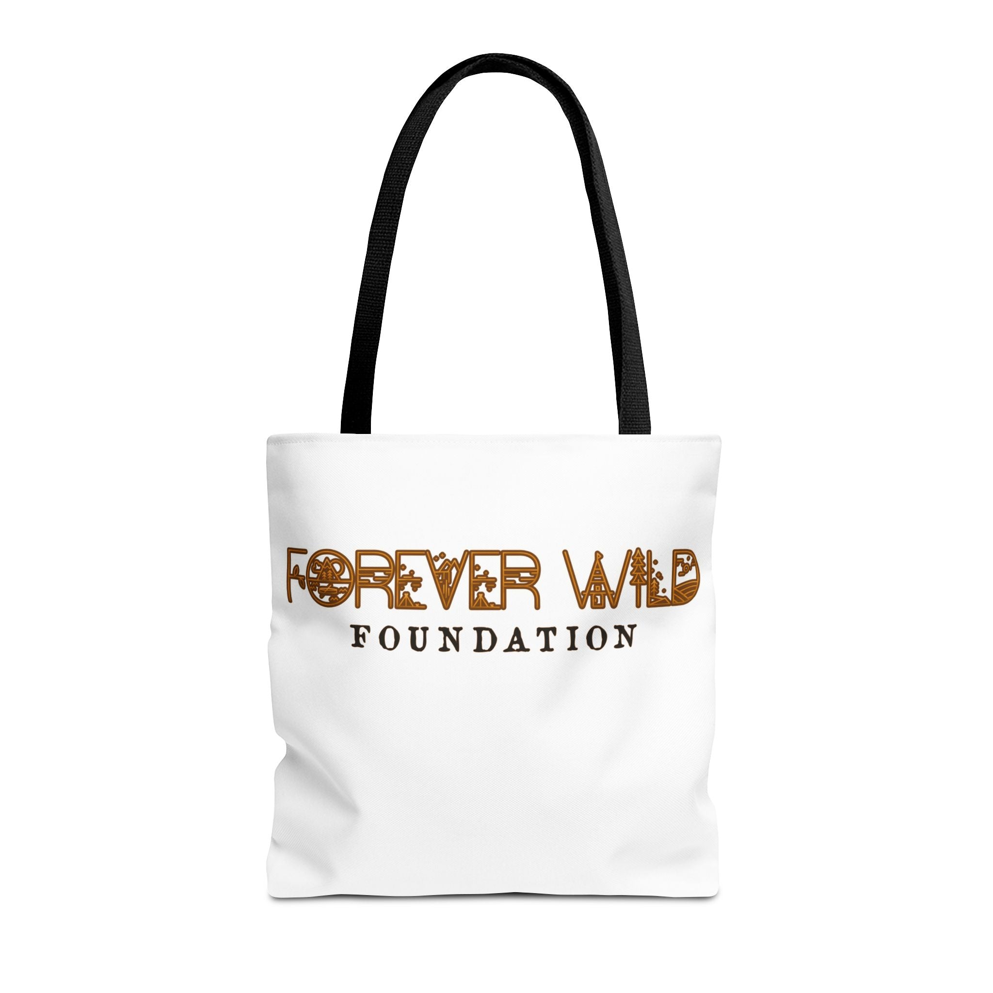 Forever Wild Foundation Tote Bag | Animal Print Text Logo