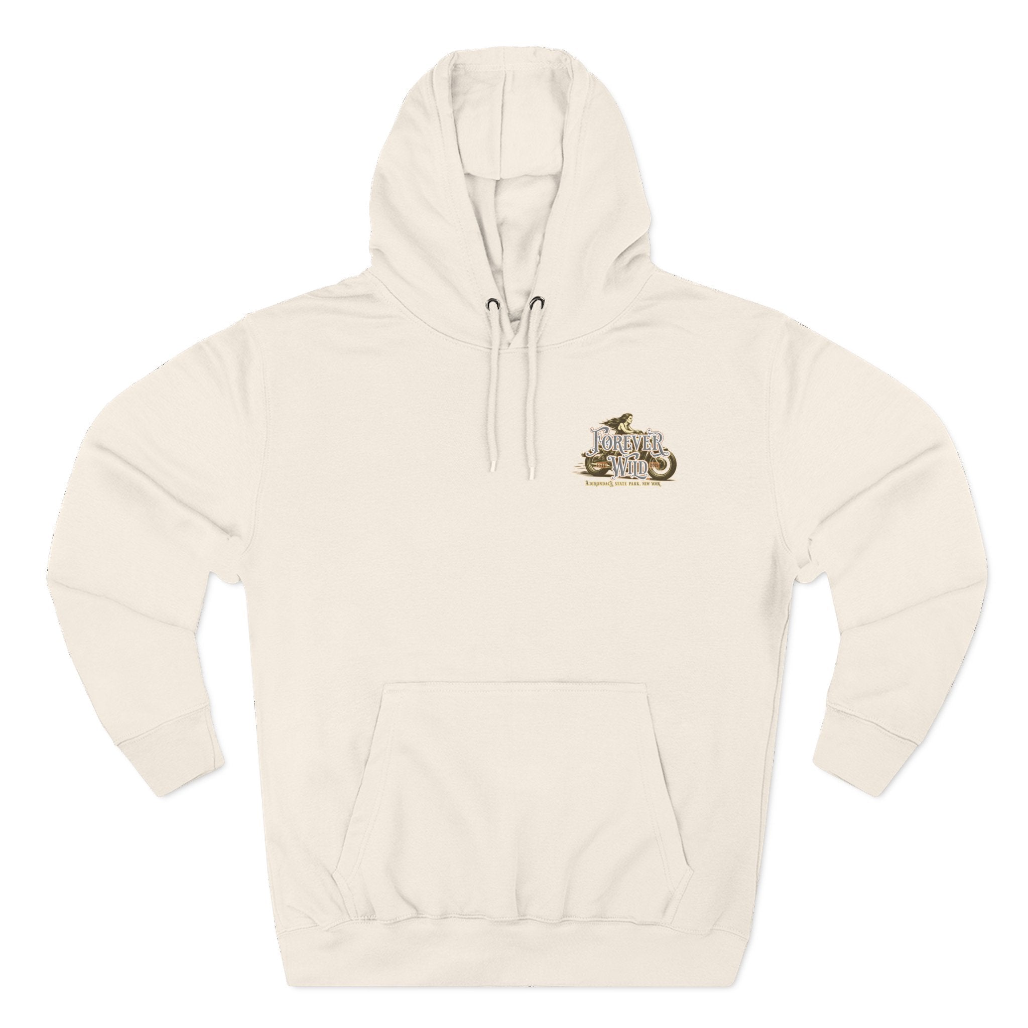 Forever Wild Tavern Motorcycle Hoodie — Retro Biker Fleece Pullover