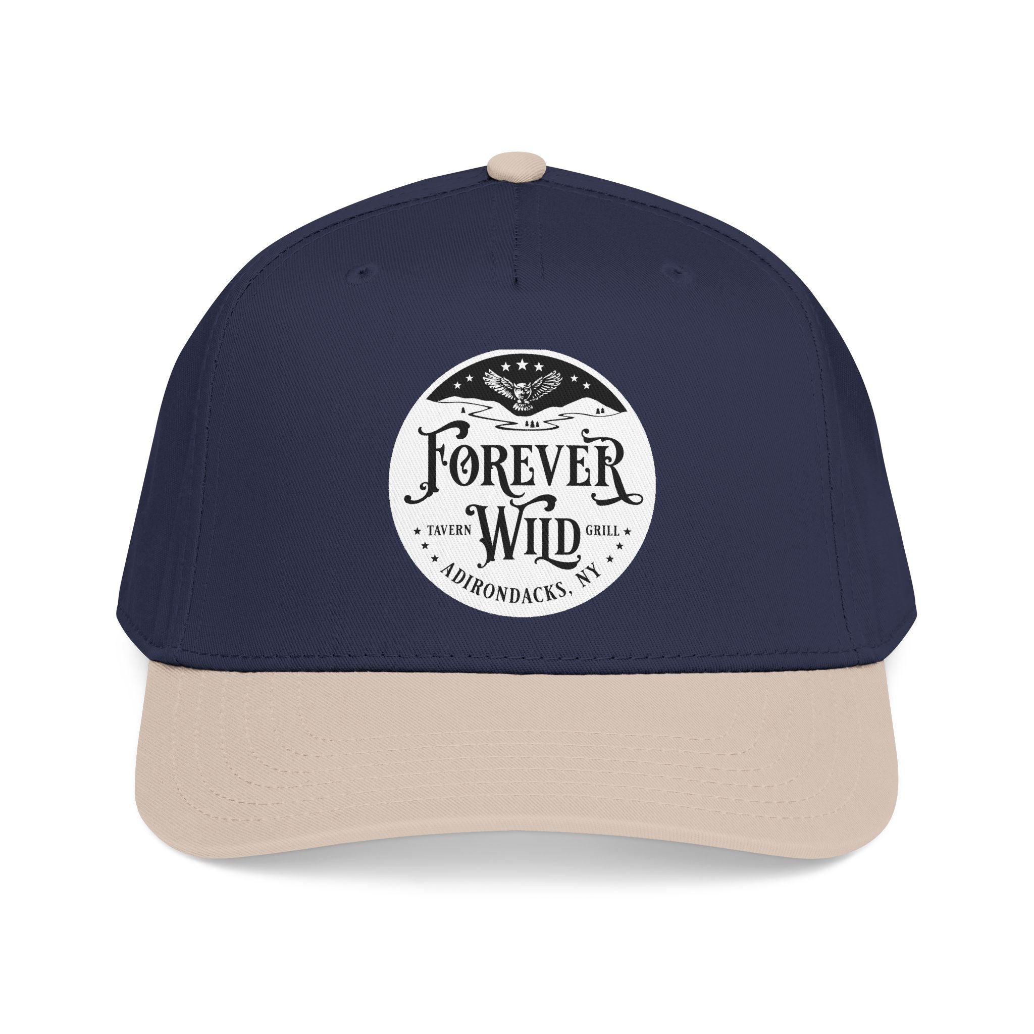 Forever Wild Tavern circle logo Mid Profile Baseball Cap | Outdoor Adventure, Adirondacks emblem