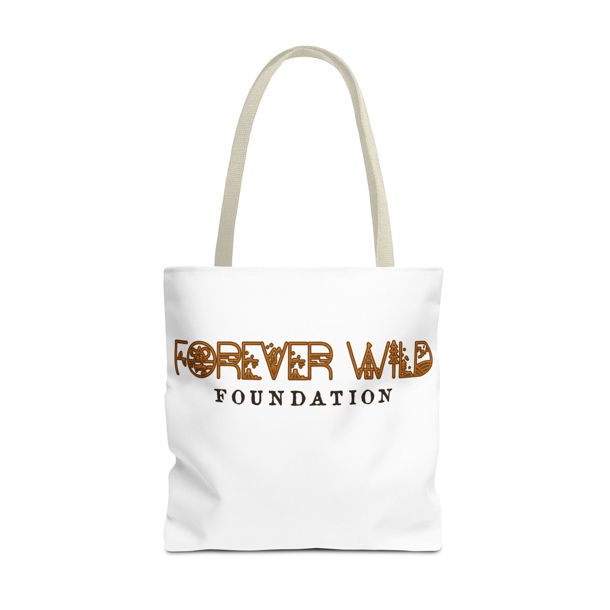 Forever Wild Foundation Tote Bag | Animal Print Text Logo
