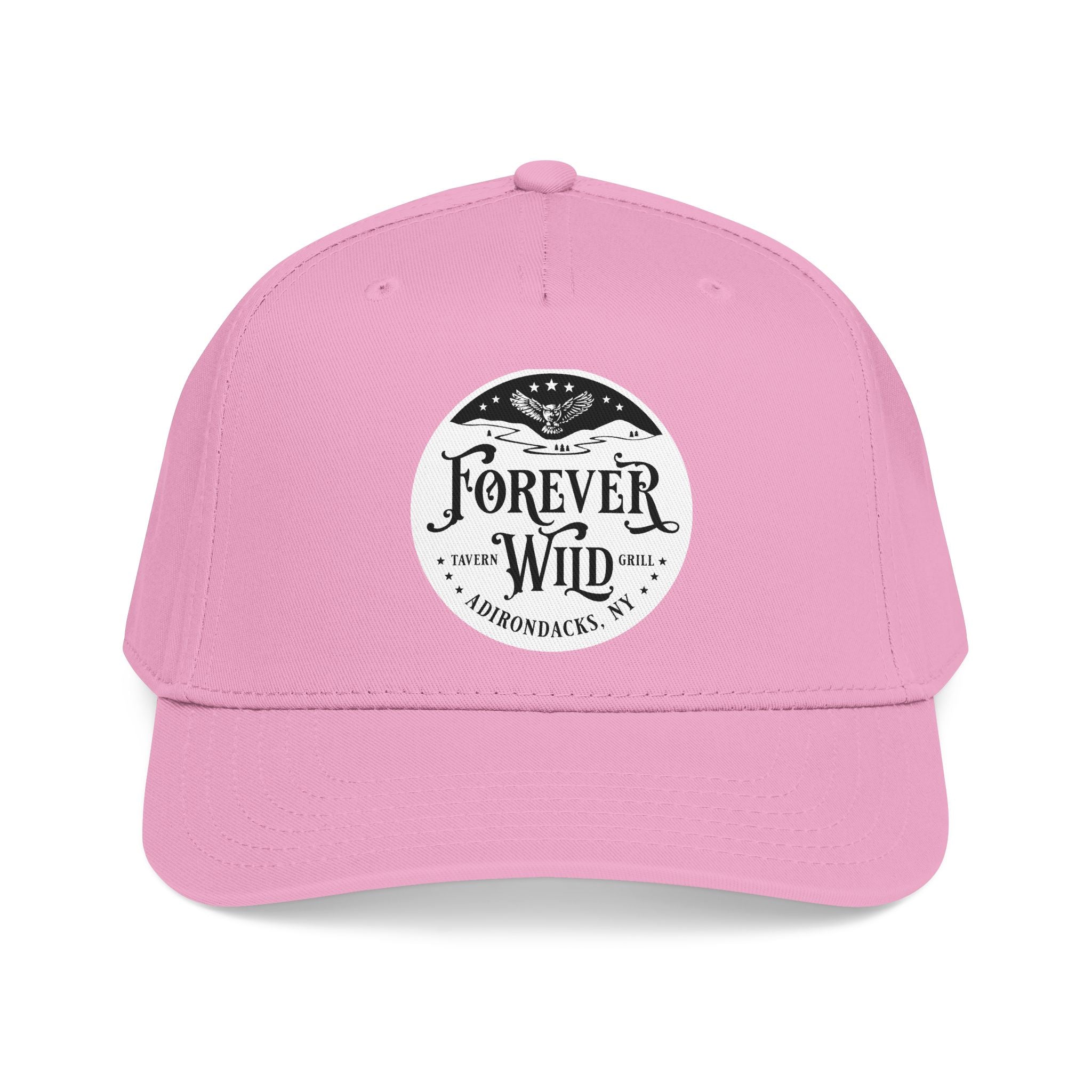 Forever Wild Tavern circle logo Mid Profile Baseball Cap | Outdoor Adventure, Adirondacks emblem