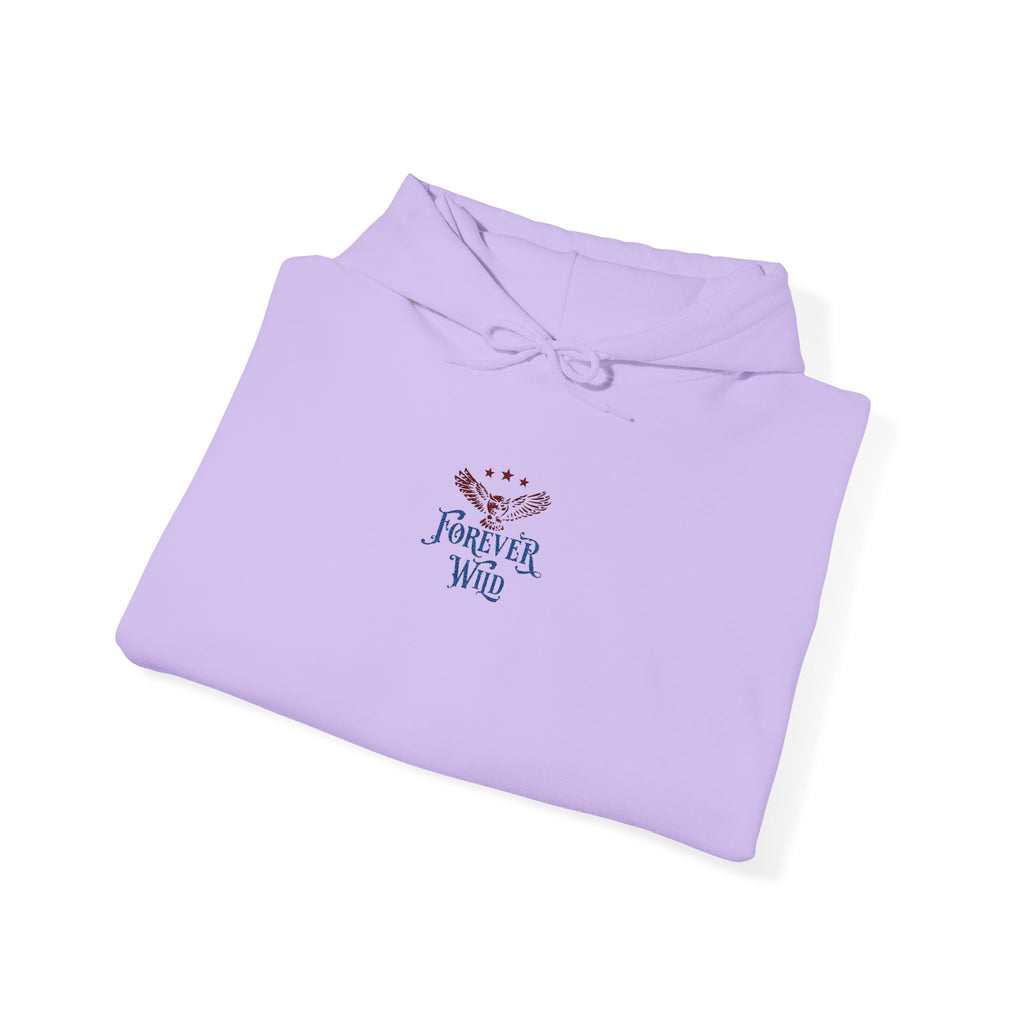 Forever Wild Owl Embroidered Hoodie | Small Center Chest Tavern Adirondack