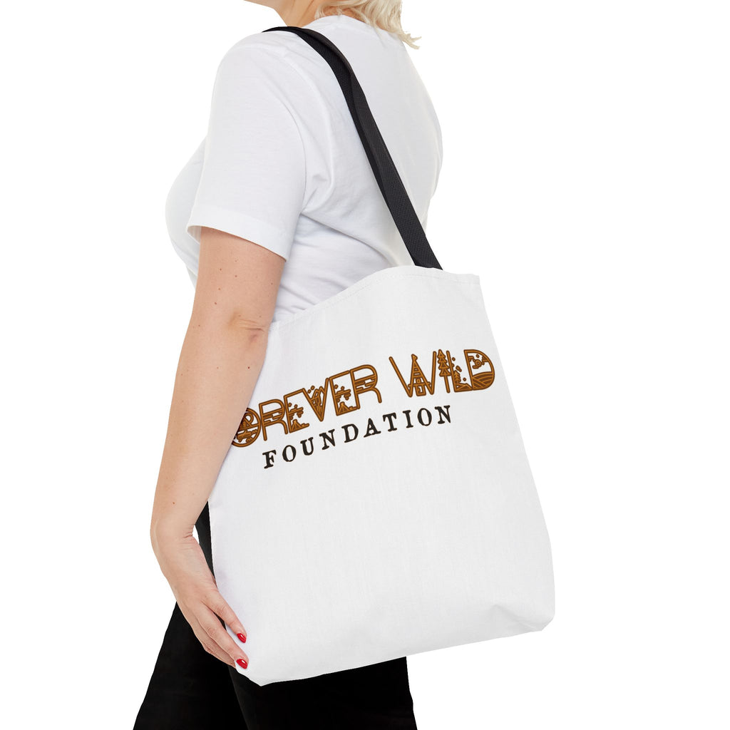 Forever Wild Foundation Tote Bag | Animal Print Text Logo