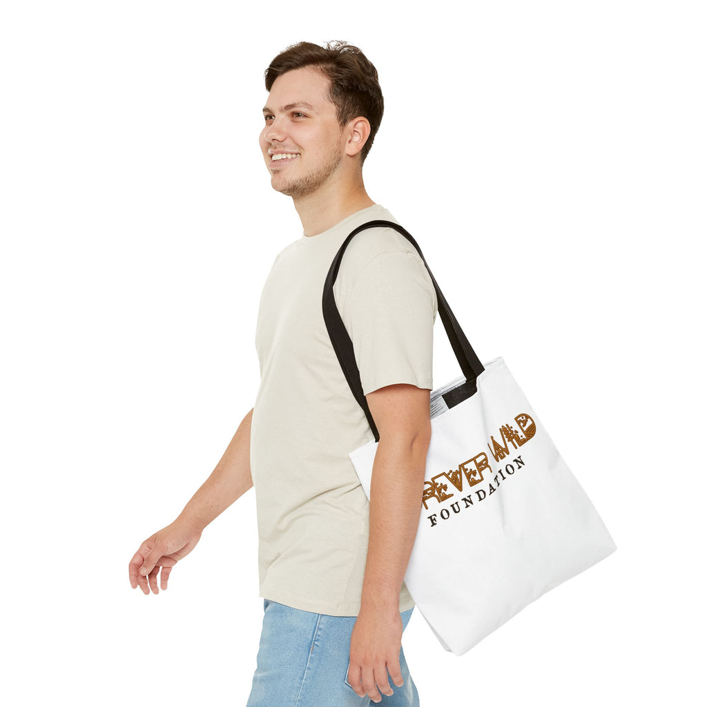 Forever Wild Foundation Tote Bag | Animal Print Text Logo