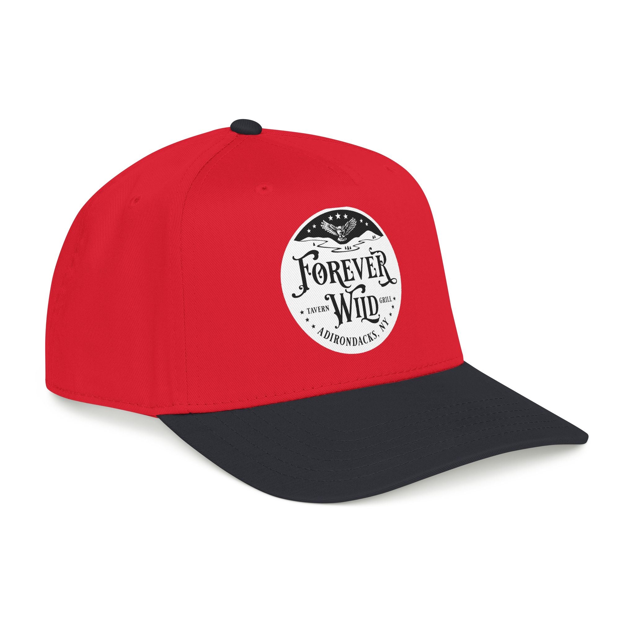 Forever Wild Tavern circle logo Mid Profile Baseball Cap | Outdoor Adventure, Adirondacks emblem