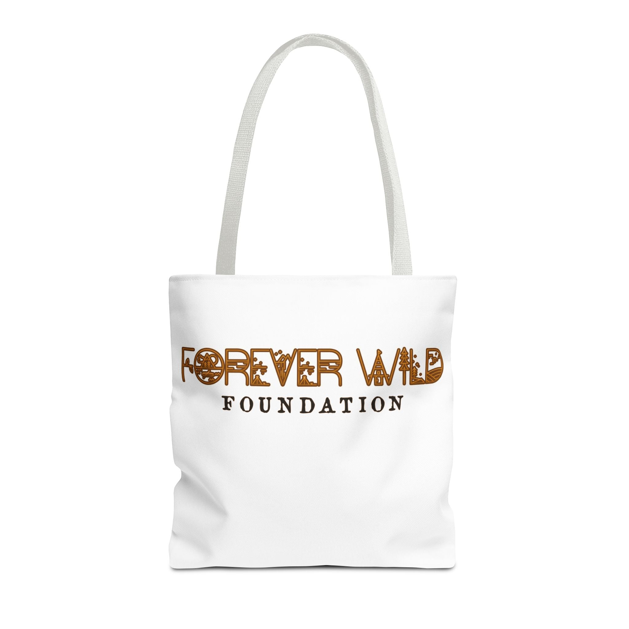 Forever Wild Foundation Tote Bag | Animal Print Text Logo
