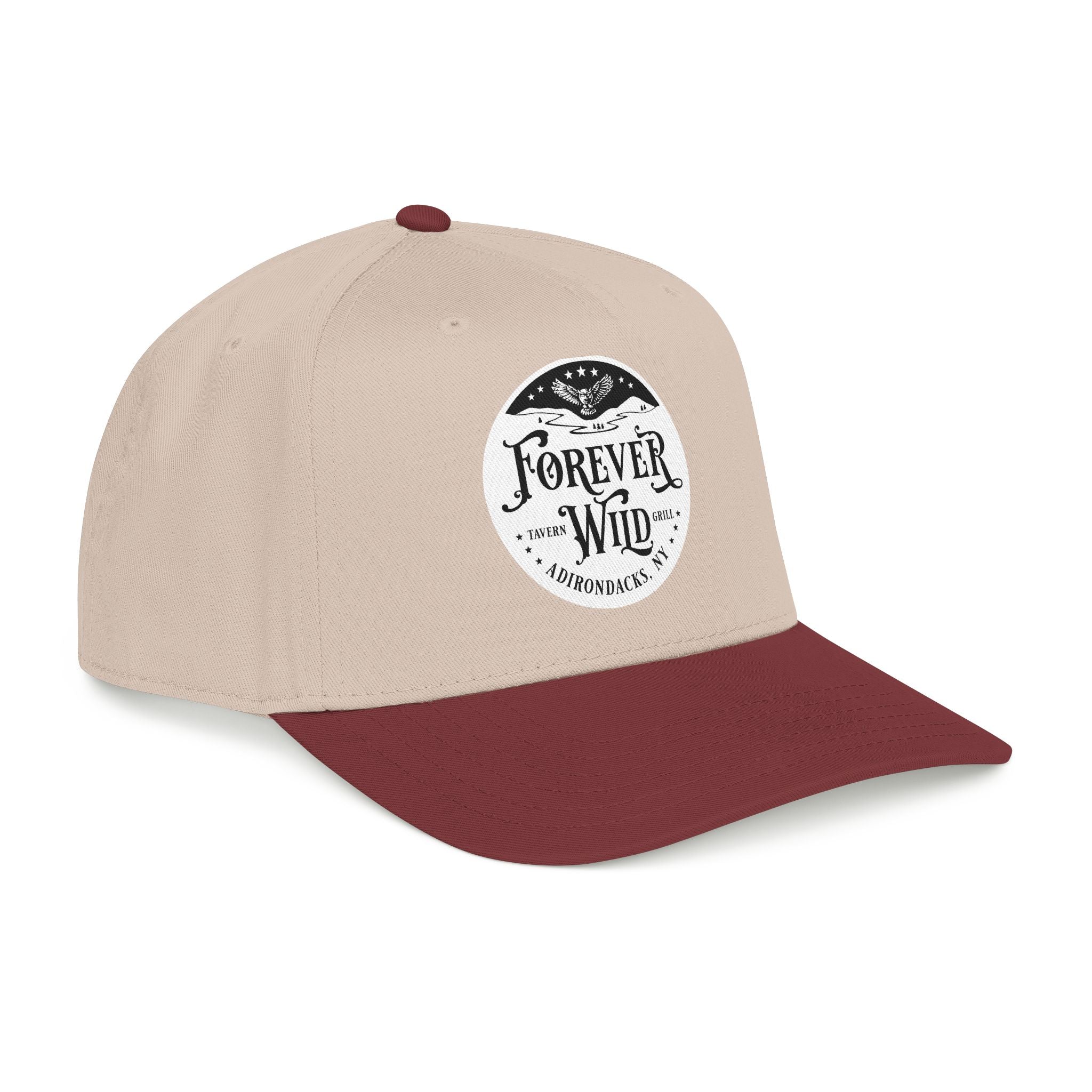 Forever Wild Tavern circle logo Mid Profile Baseball Cap | Outdoor Adventure, Adirondacks emblem