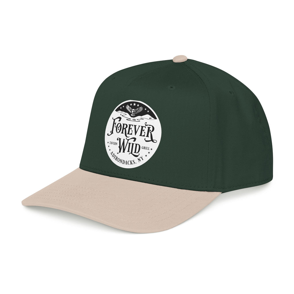 Forever Wild Tavern circle logo Mid Profile Baseball Cap | Outdoor Adventure, Adirondacks emblem