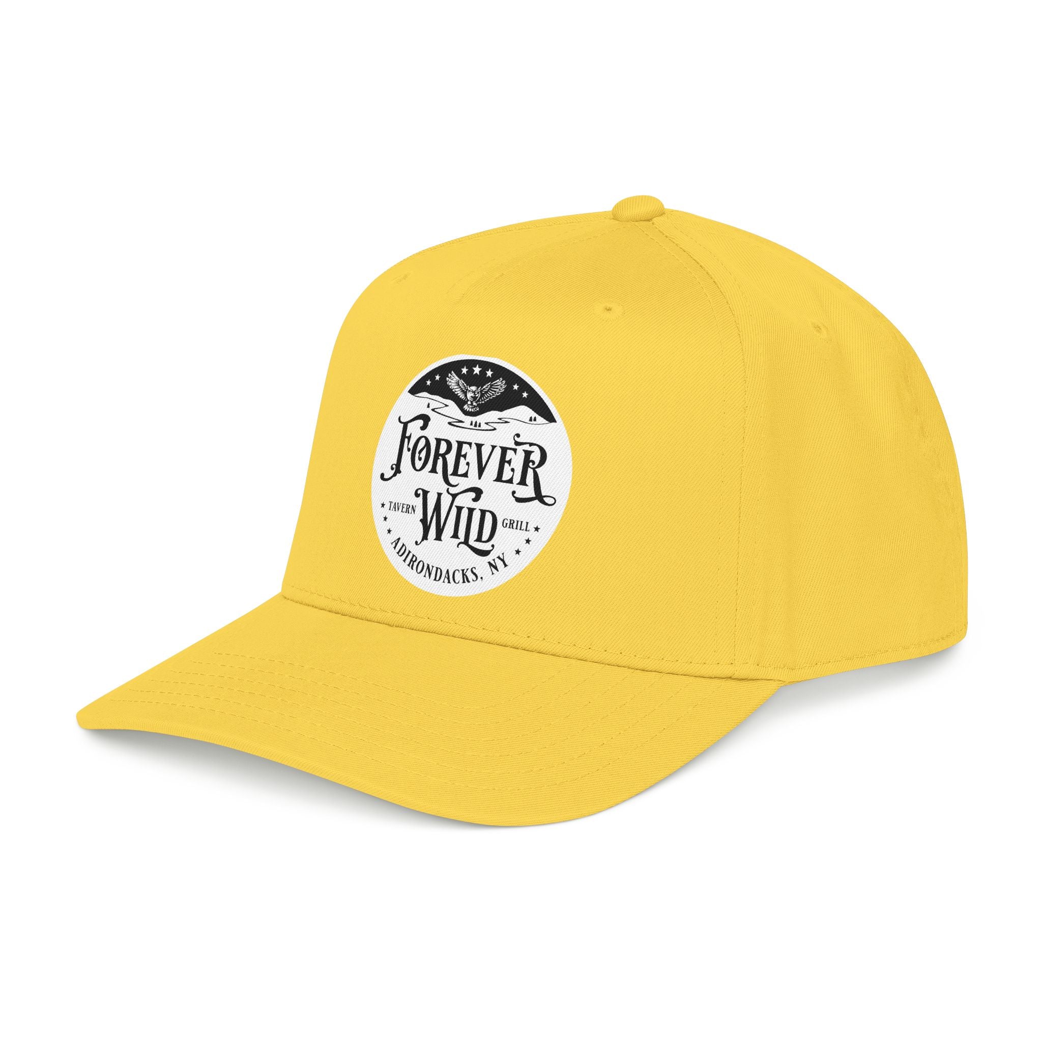 Forever Wild Tavern circle logo Mid Profile Baseball Cap | Outdoor Adventure, Adirondacks emblem