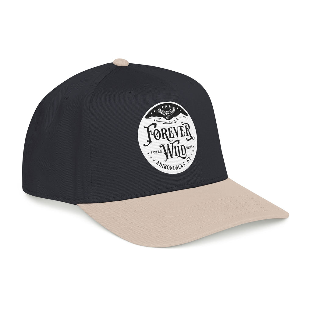 Forever Wild Tavern circle logo Mid Profile Baseball Cap | Outdoor Adventure, Adirondacks emblem